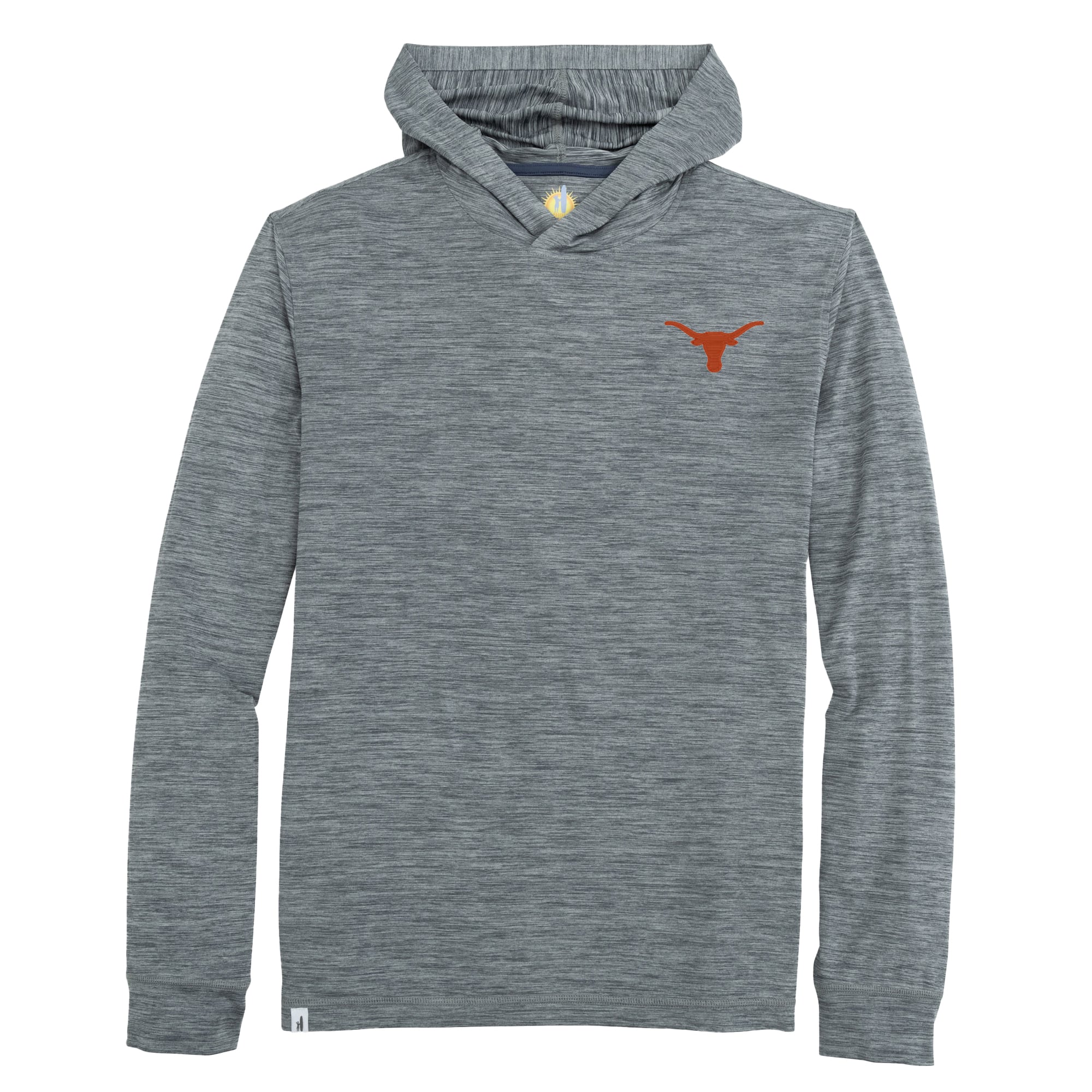 T-shirt à capuche manches longues pour homme johnnie-O Heather Black Texas Longhorns Talon