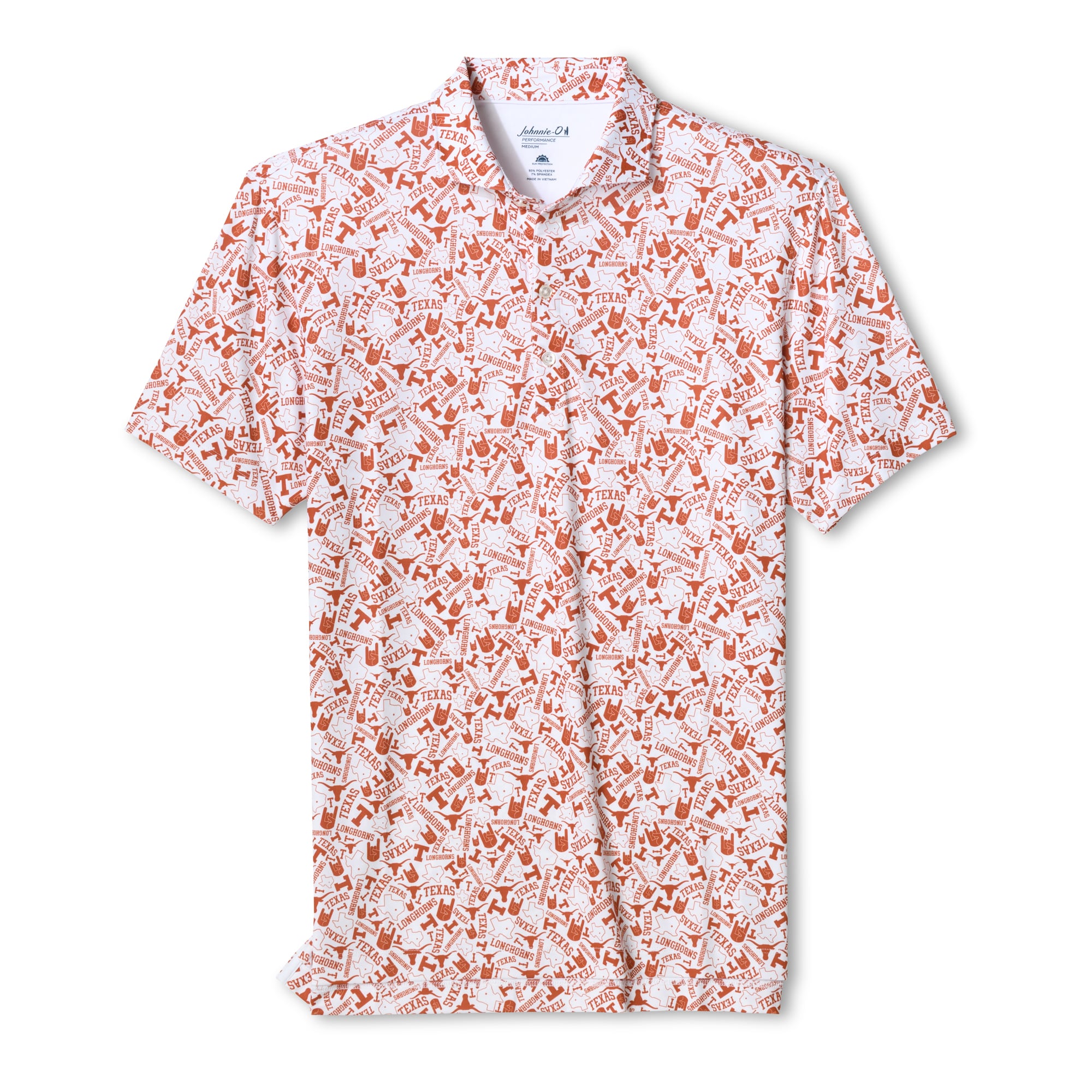 Polo Galvin blanc johnnie-O Texas Longhorns pour homme