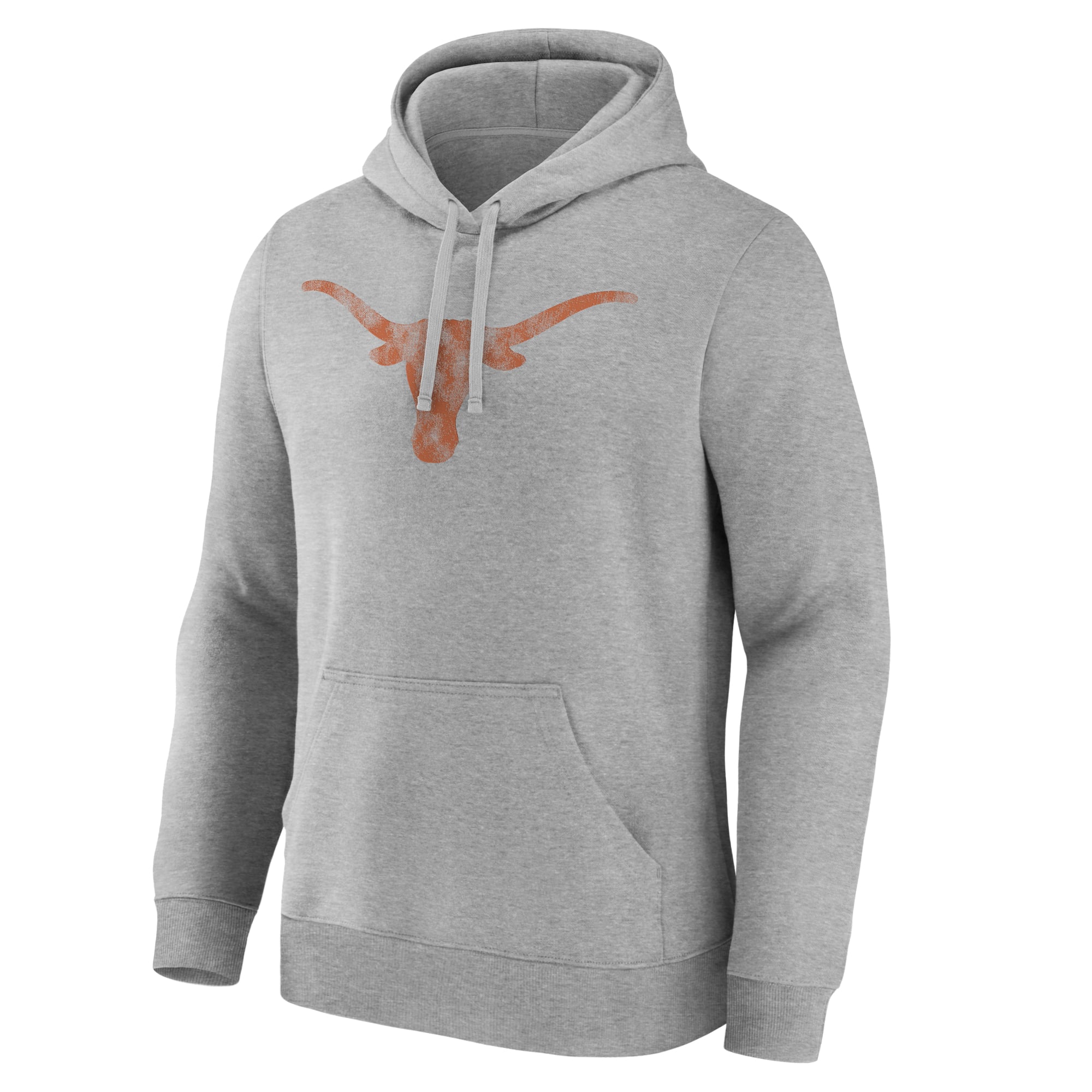 Men's Logo Athletic Heather Gray Texas Longhorns Primary Fleece Pullover Hoodie
