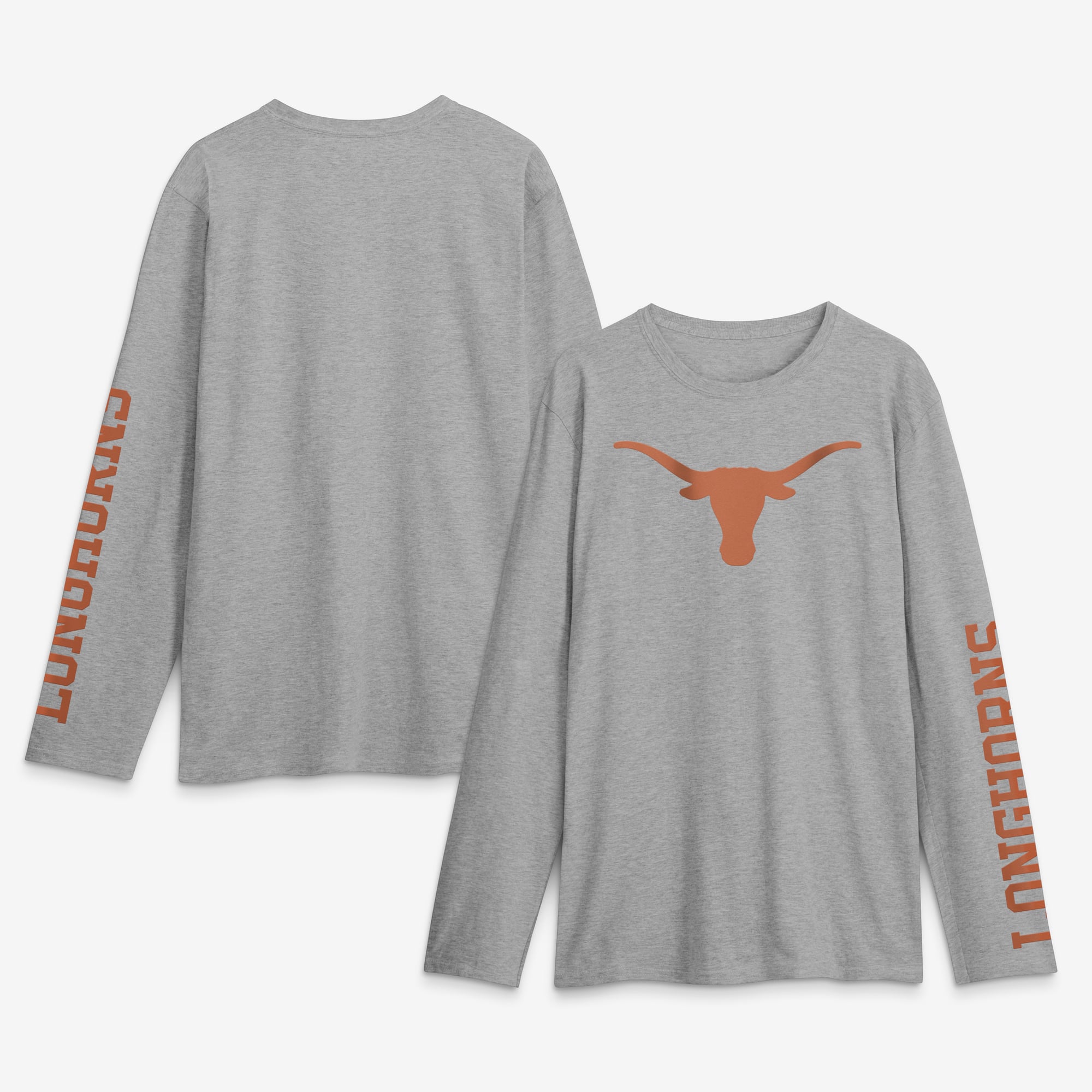 Men's Logo Athletic Heather Gray Texas Longhorns Primary Long Sleeve T-Shirt