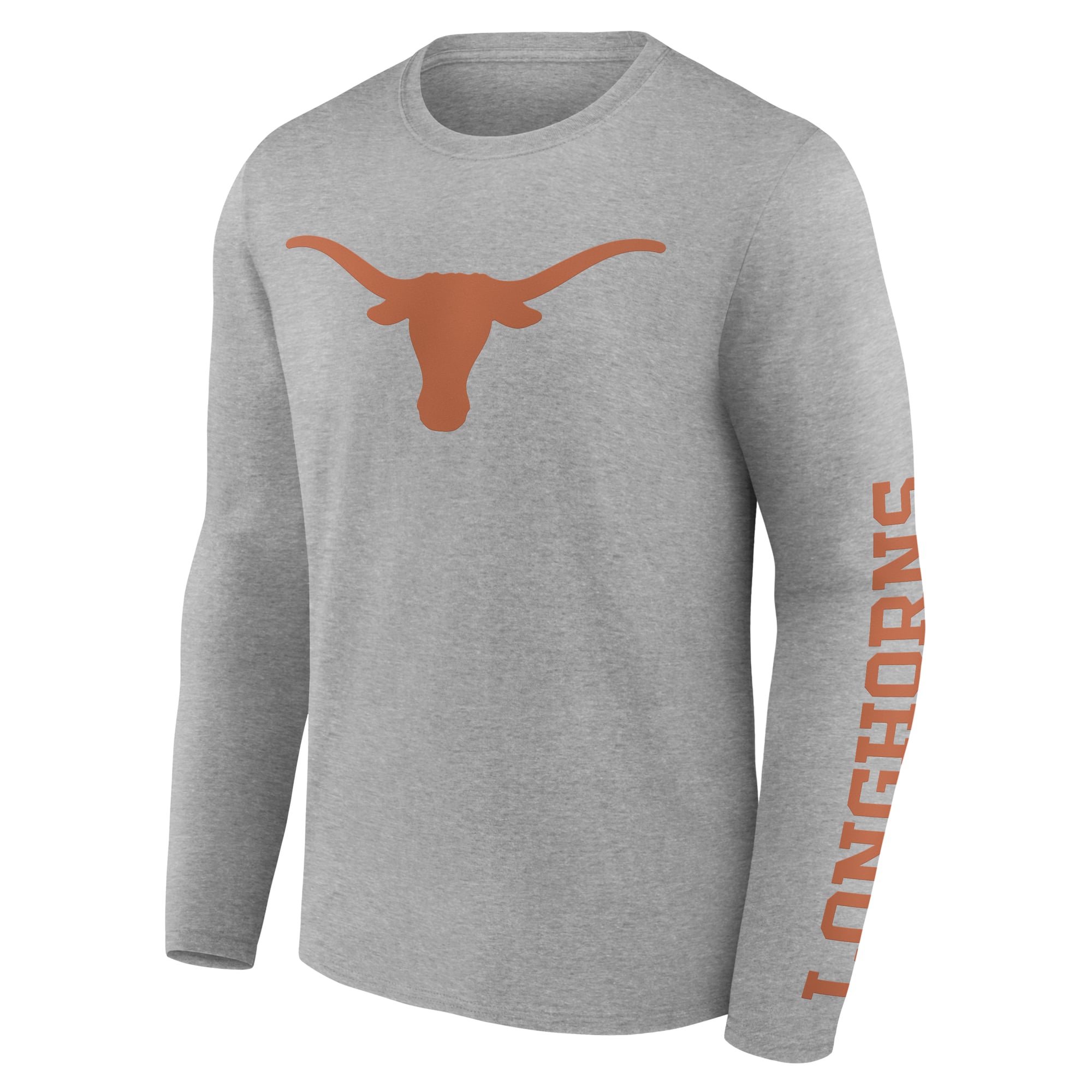 Men's Logo Athletic Heather Gray Texas Longhorns Primary Long Sleeve T-Shirt
