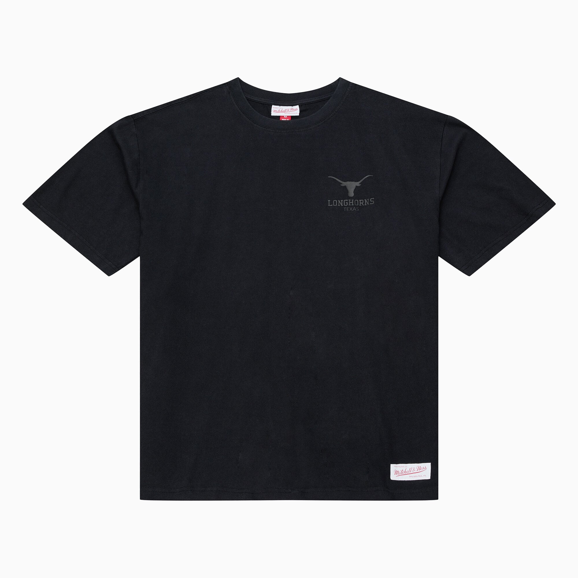 Men's Mitchell & Ness  Black Texas Longhorns Monochrome Icon T-Shirt