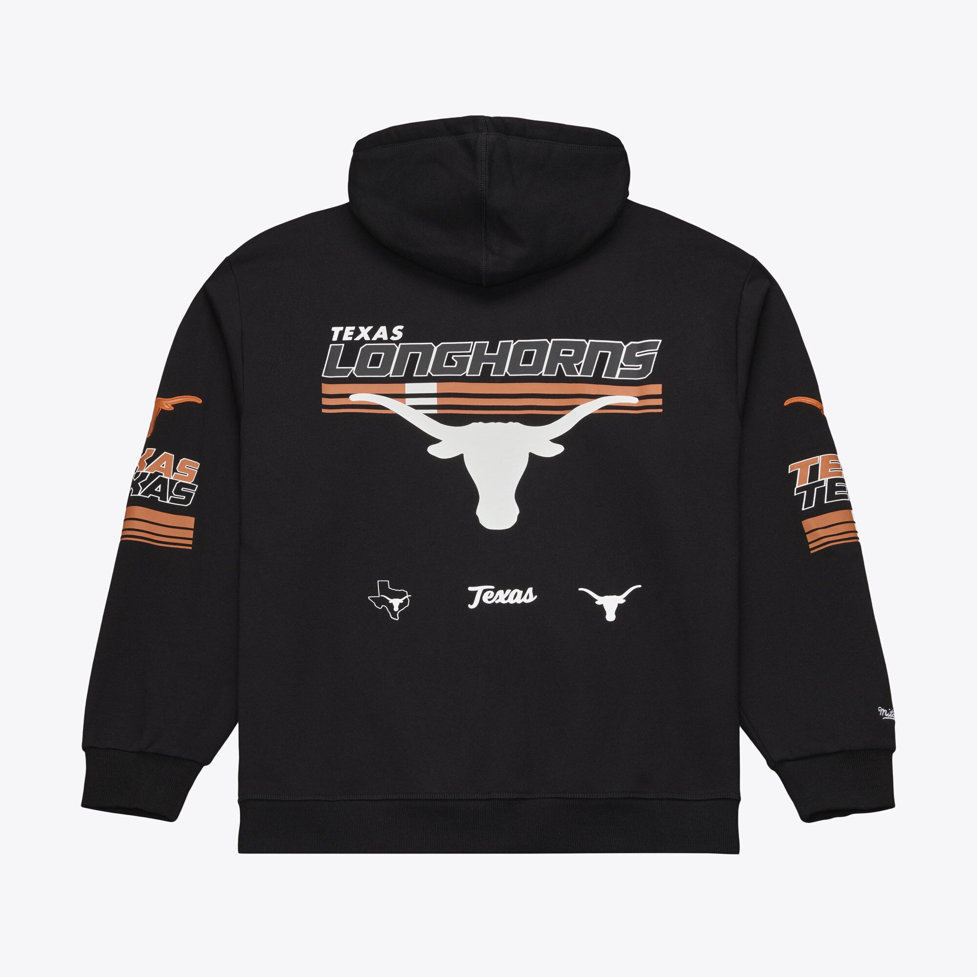Sweat à capuche en polaire Mitchell & Ness noir carreaux Texas Longhorns pour homme