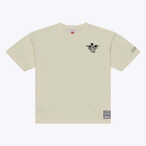 Men’s Mitchell & Ness Cream Texas Longhorns Oversized Heritage Hue T-Shirt