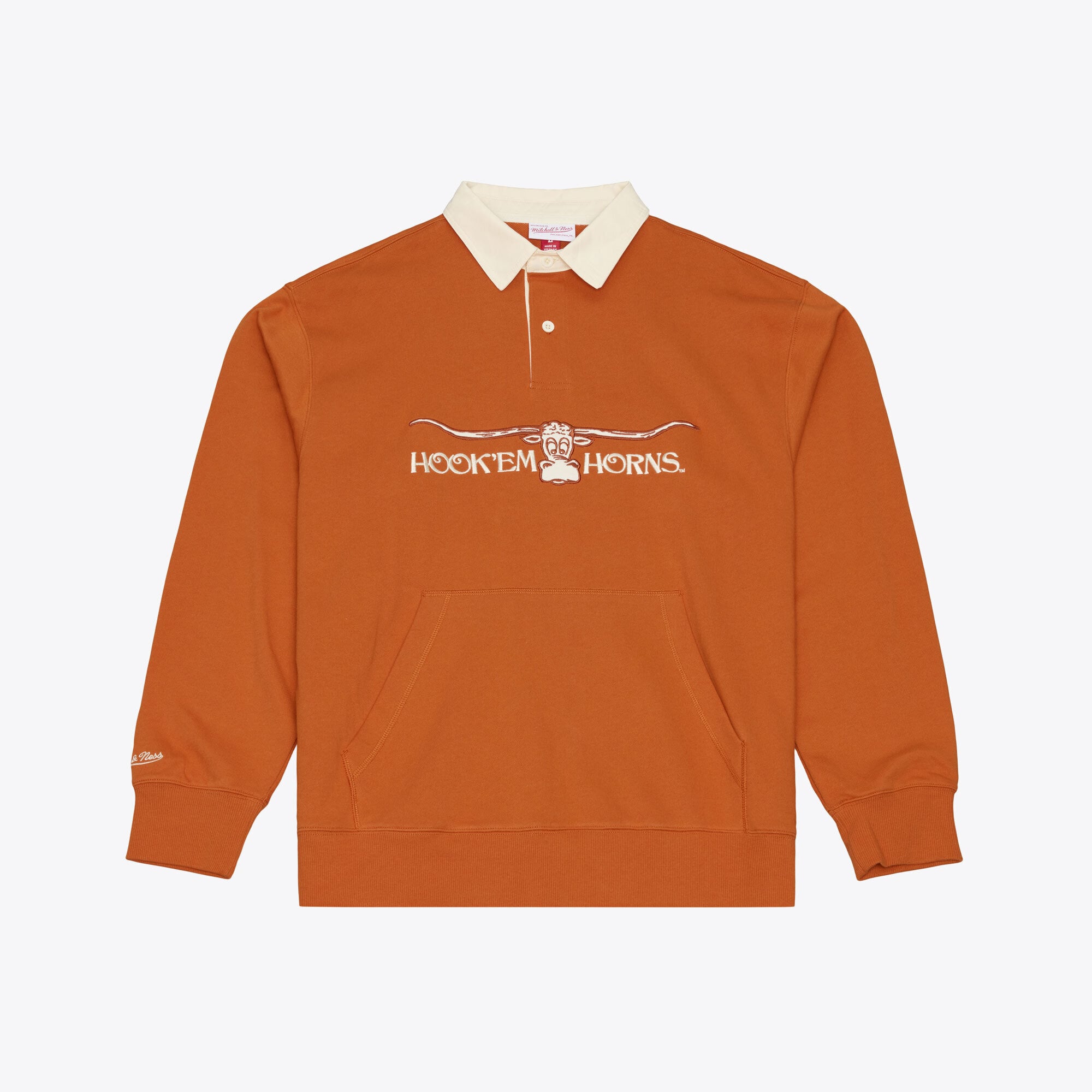 Polo en molleton français Mitchell & Ness Texas Orange Longhorns Retro Roots pour homme