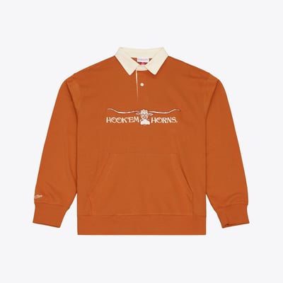  Texas Longhorns Mitchell & Ness Retro Roots French Terry Fleece Polo - Texas Orange