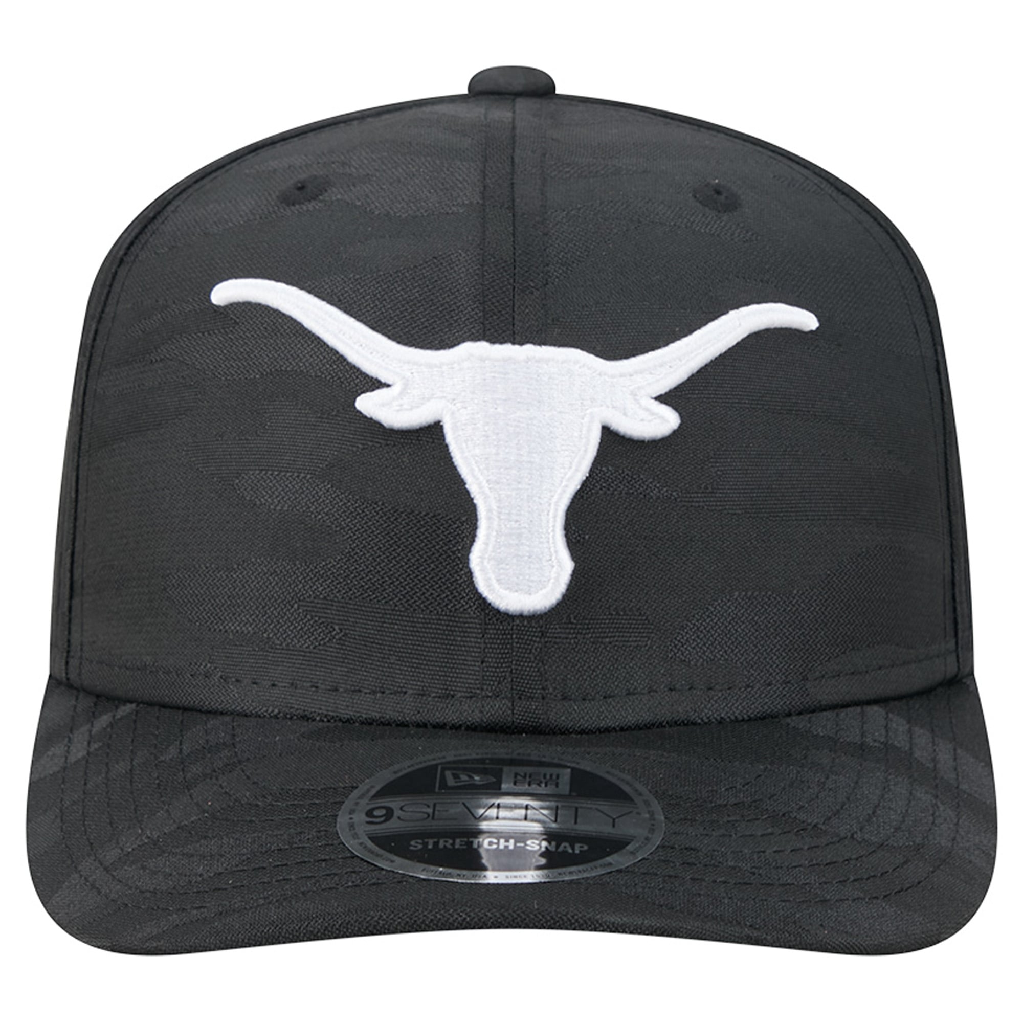 Men's New Era Black Texas Longhorns Perforated Camo 9SEVENTY Adjustable Hat