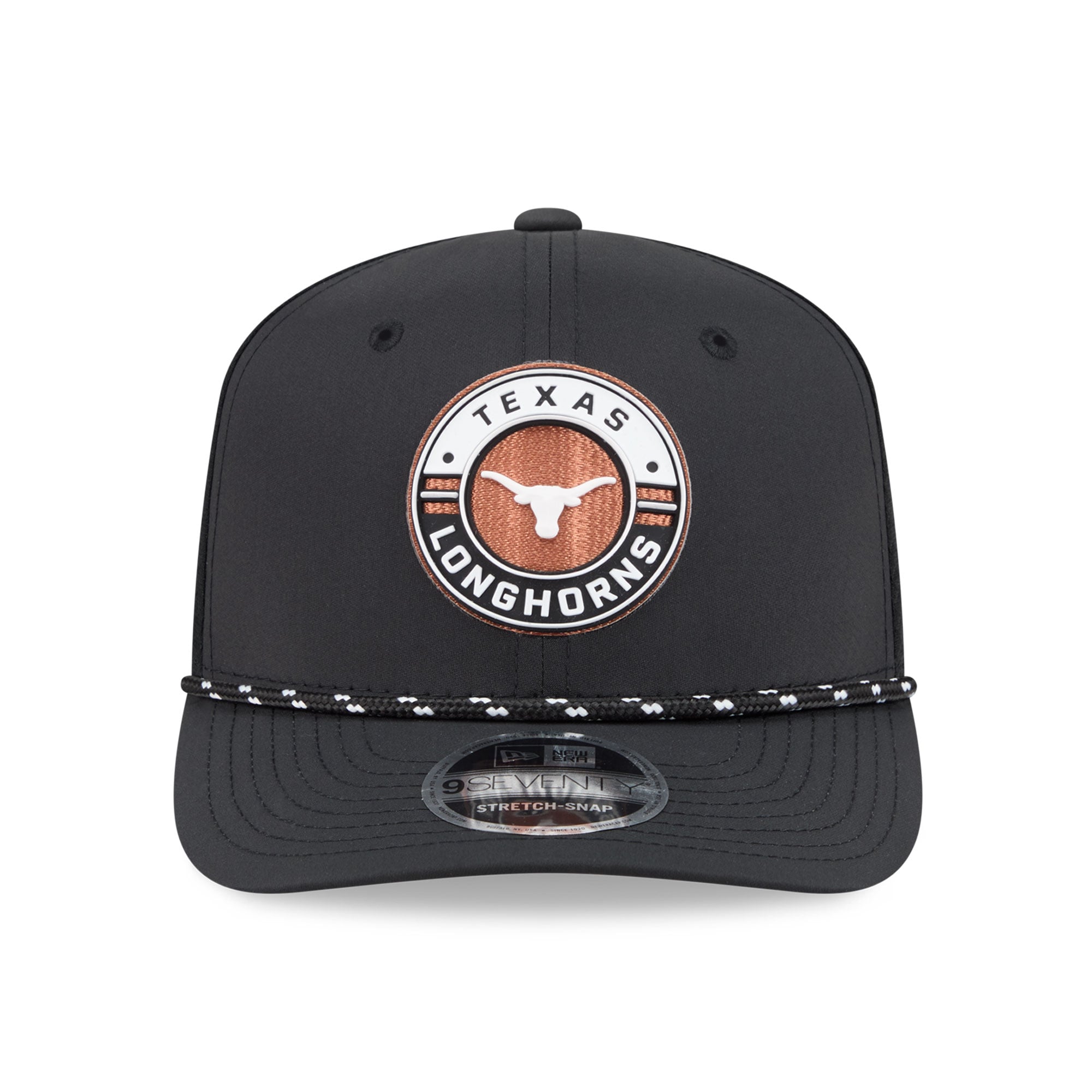 Men's New Era  Black Texas Longhorns Rope 9SEVENTY Adjustable Hat