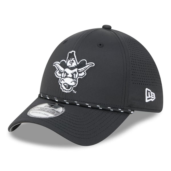 Men’s New Era Black Texas Longhorns Vault Inline Performance Rope 39THIRTY Stretch Hat