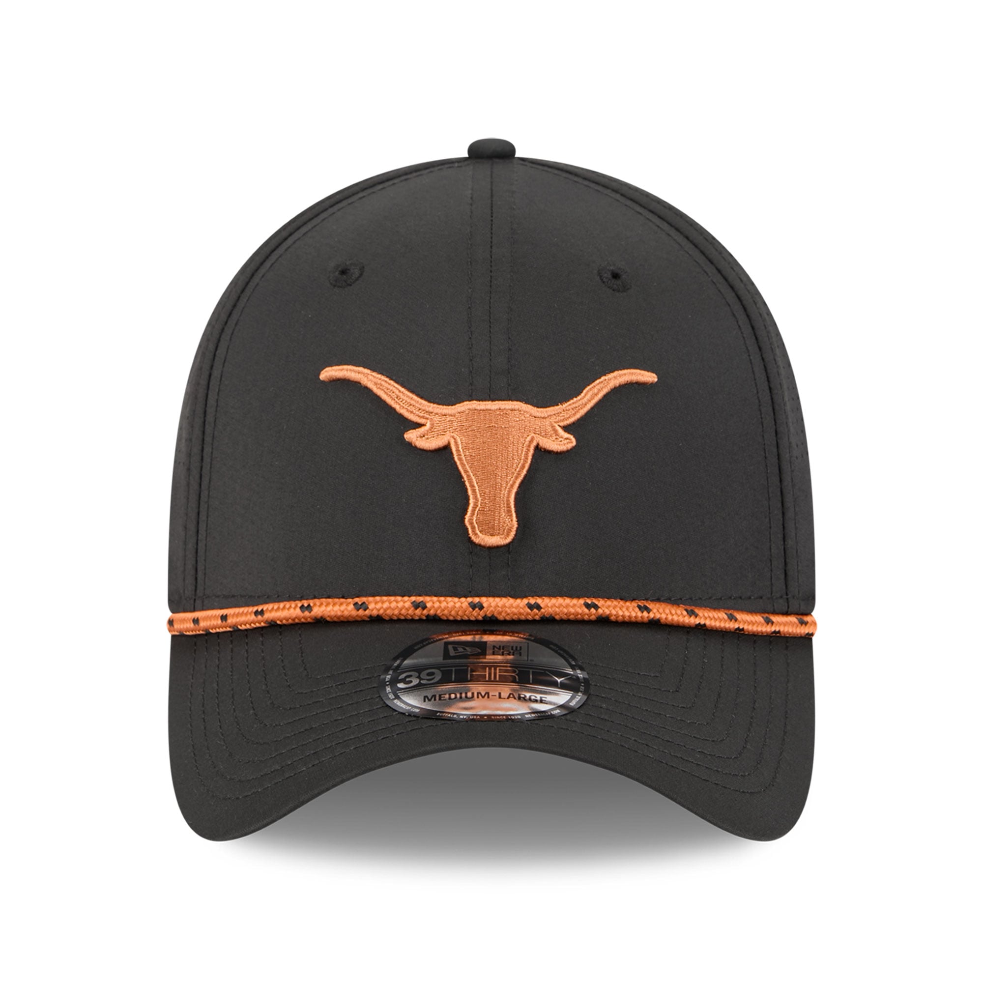 Casquette extensible New Era 39THIRTY Performance Rope couleur anthracite Texas Longhorns pour homme
