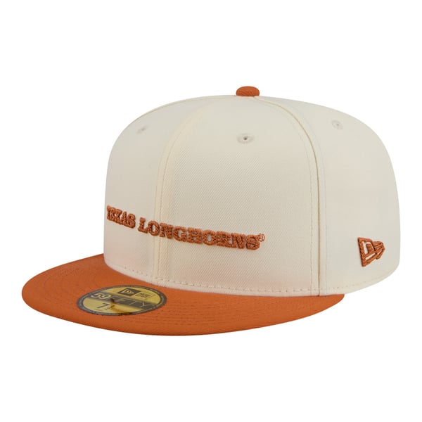 Men’s New Era Cream/Texas Orange Texas Longhorns Two-Tone Script 59FIFTY Fitted Hat