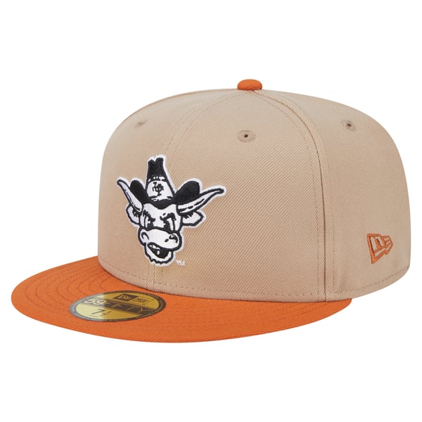 Men’s New Era Khaki Texas Longhorns Throwback Two-Tone 59FIFTY Fitted Hat