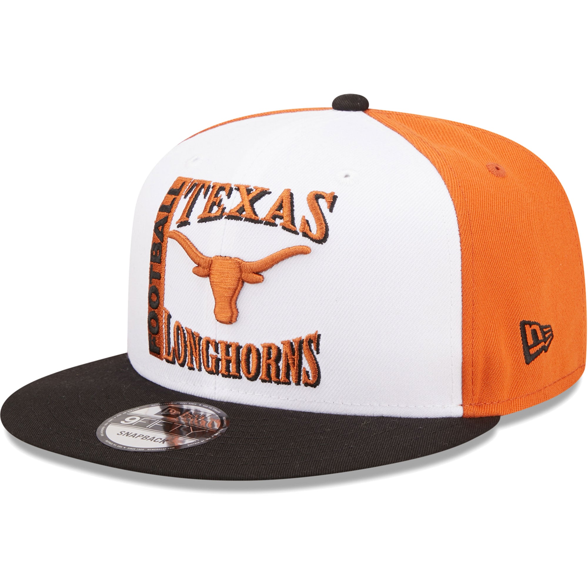 Texas Snapback Men's New Era White/Texas Orange Texas Longhorns Retro Sport 9FIFTY ...