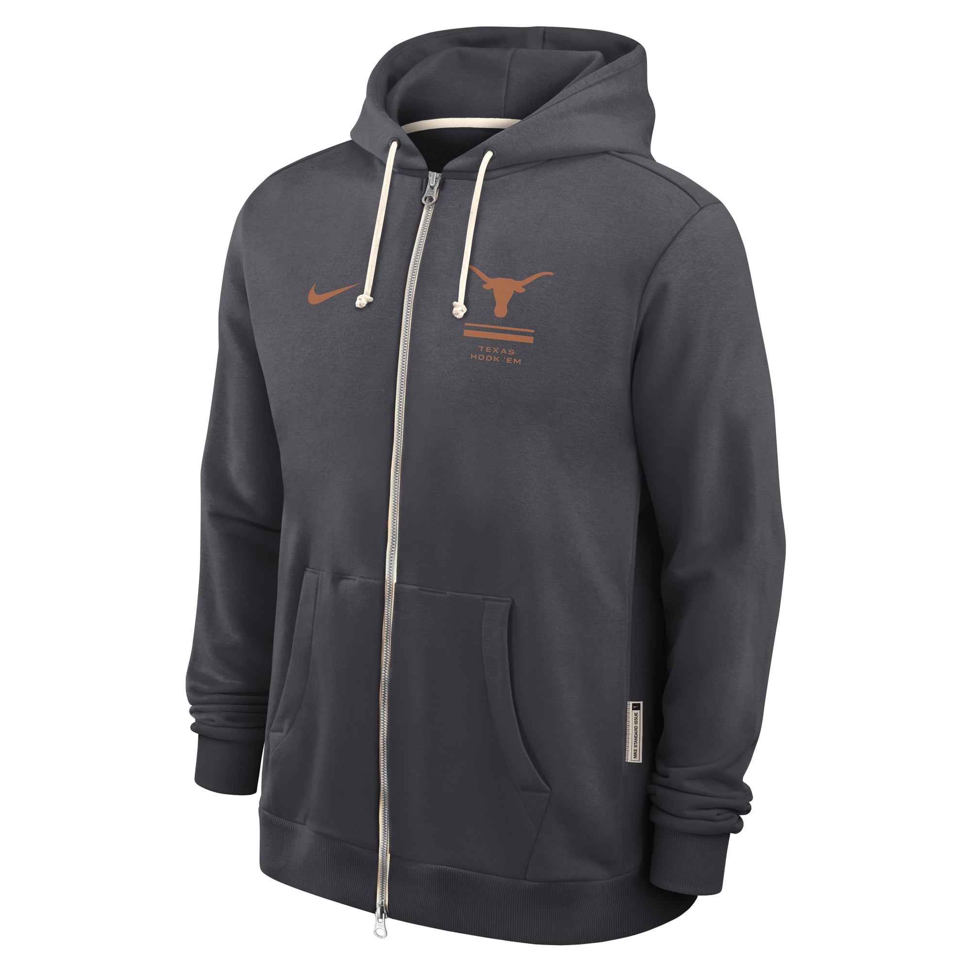 Sweat à capuche zippé Nike Texas Orange Longhorns 2026 Sideline Standard Issue Dri-FIT pour homme