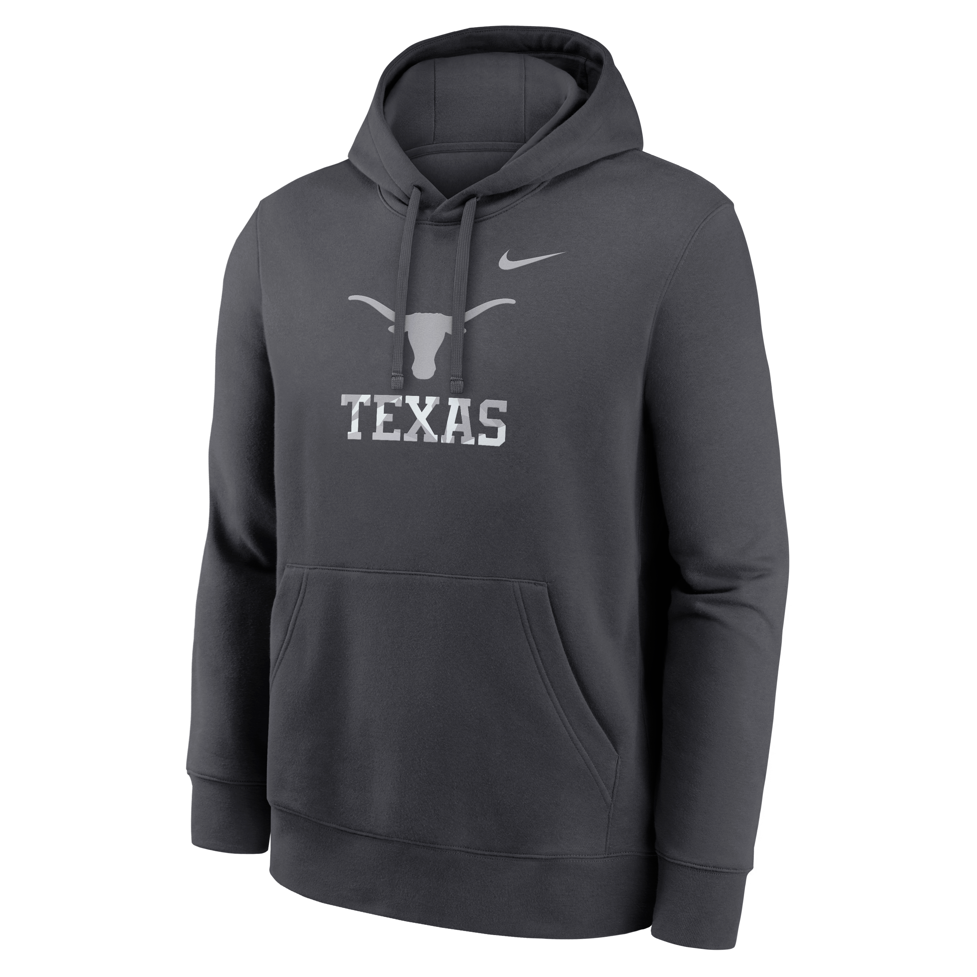 Sweat à capuche en polaire Nike anthracite Texas Longhorns Club pour homme