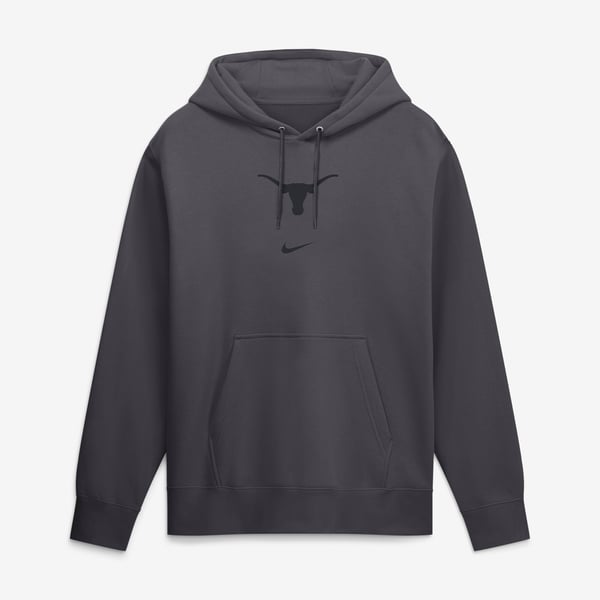 Men’s Nike Anthracite Texas Longhorns Washed Club Fleece Pullover Hoodie