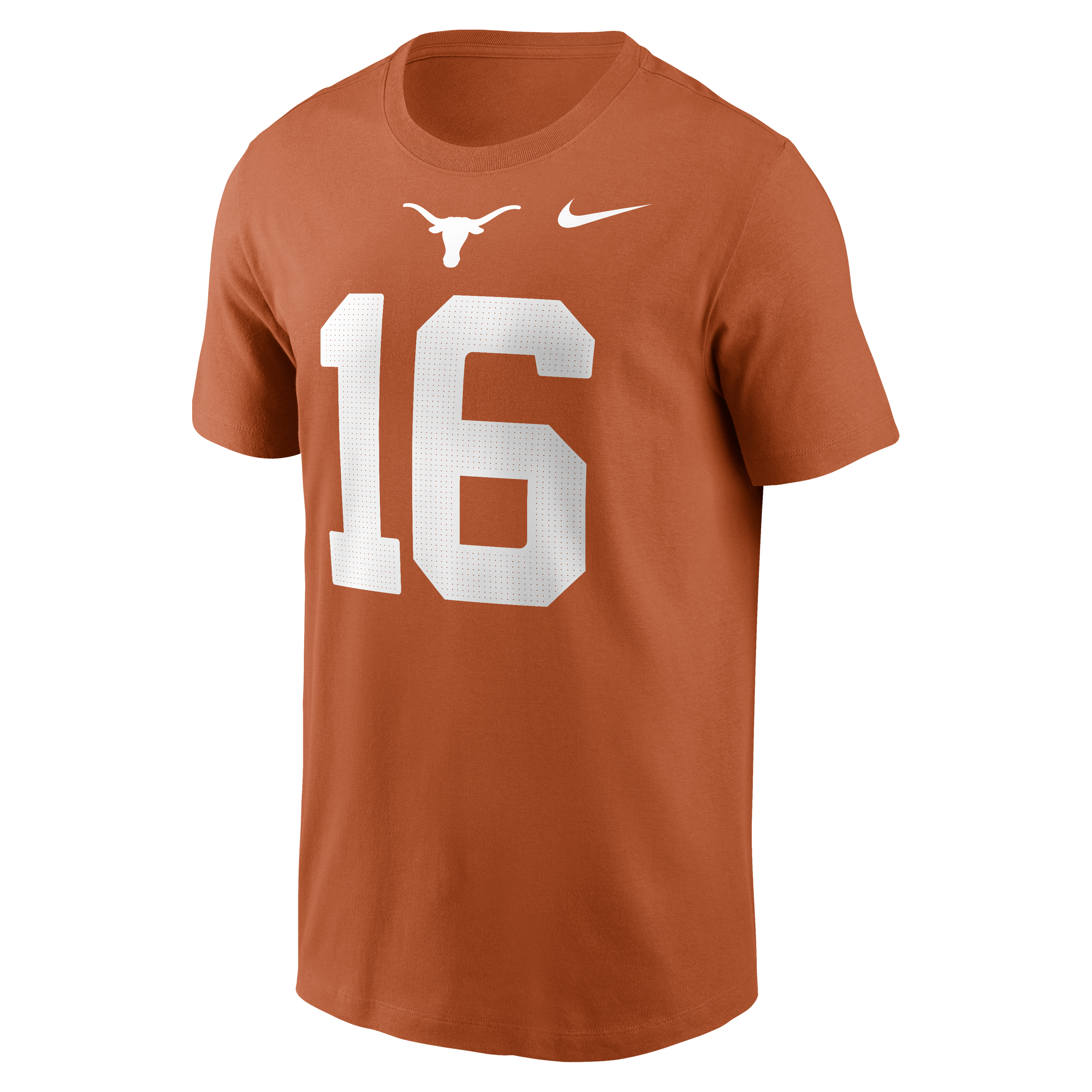 Men's Nike Arch Manning Texas Orange Longhorns Name & Number T-Shirt