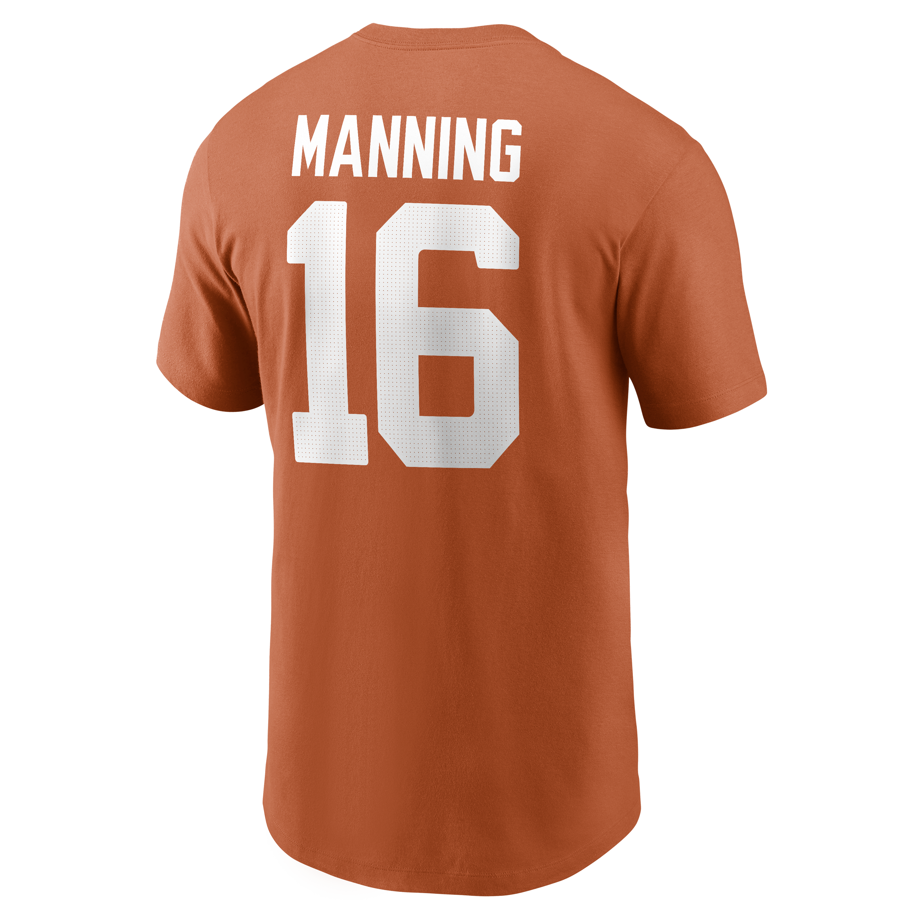Men's Nike Arch Manning Texas Orange Longhorns Name & Number T-Shirt