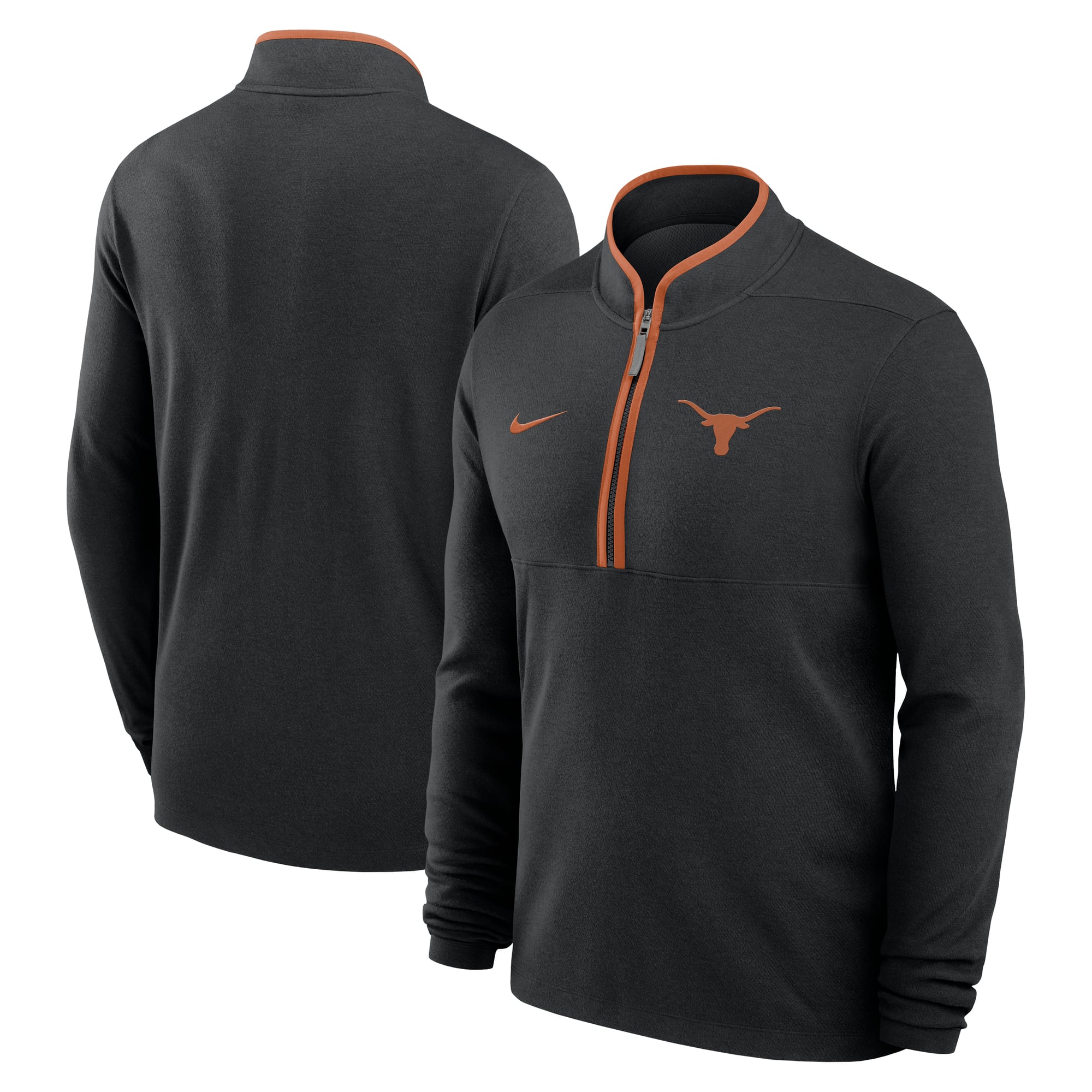 Pull-over Nike blanc Texas Longhorns Courtside Victory Dri-FIT à demi-zip pour homme