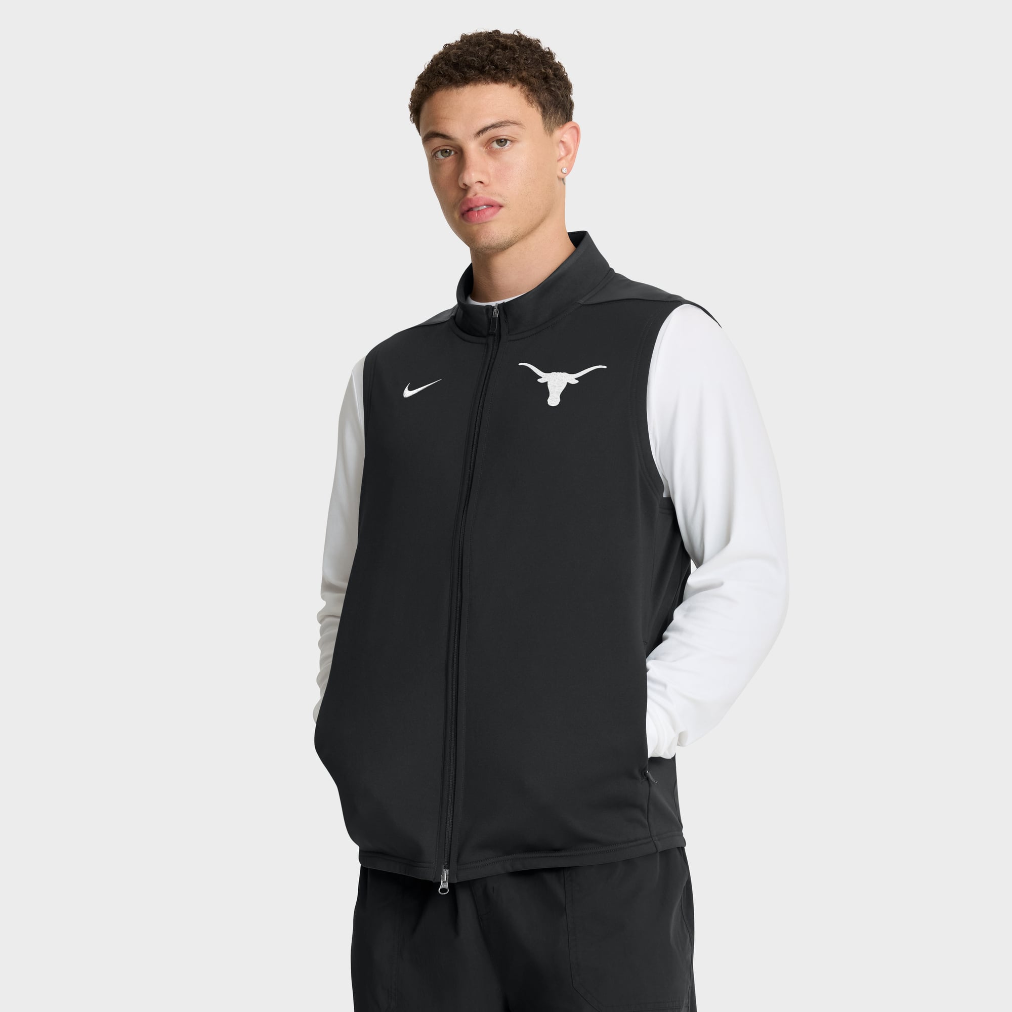 Men's Nike White Texas Longhorns Primetime Victory Therma-FIT Full-Zip Vest