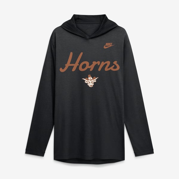 Men’s Nike Black Texas Longhorns Tri-Blend Dri-FIT Long Sleeve Hooded T-Shirt