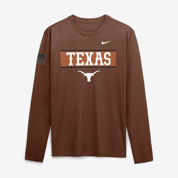 Men’s Nike Brown Texas Longhorns 2026 Military Appreciation Dri-FIT Long Sleeve T-Shirt