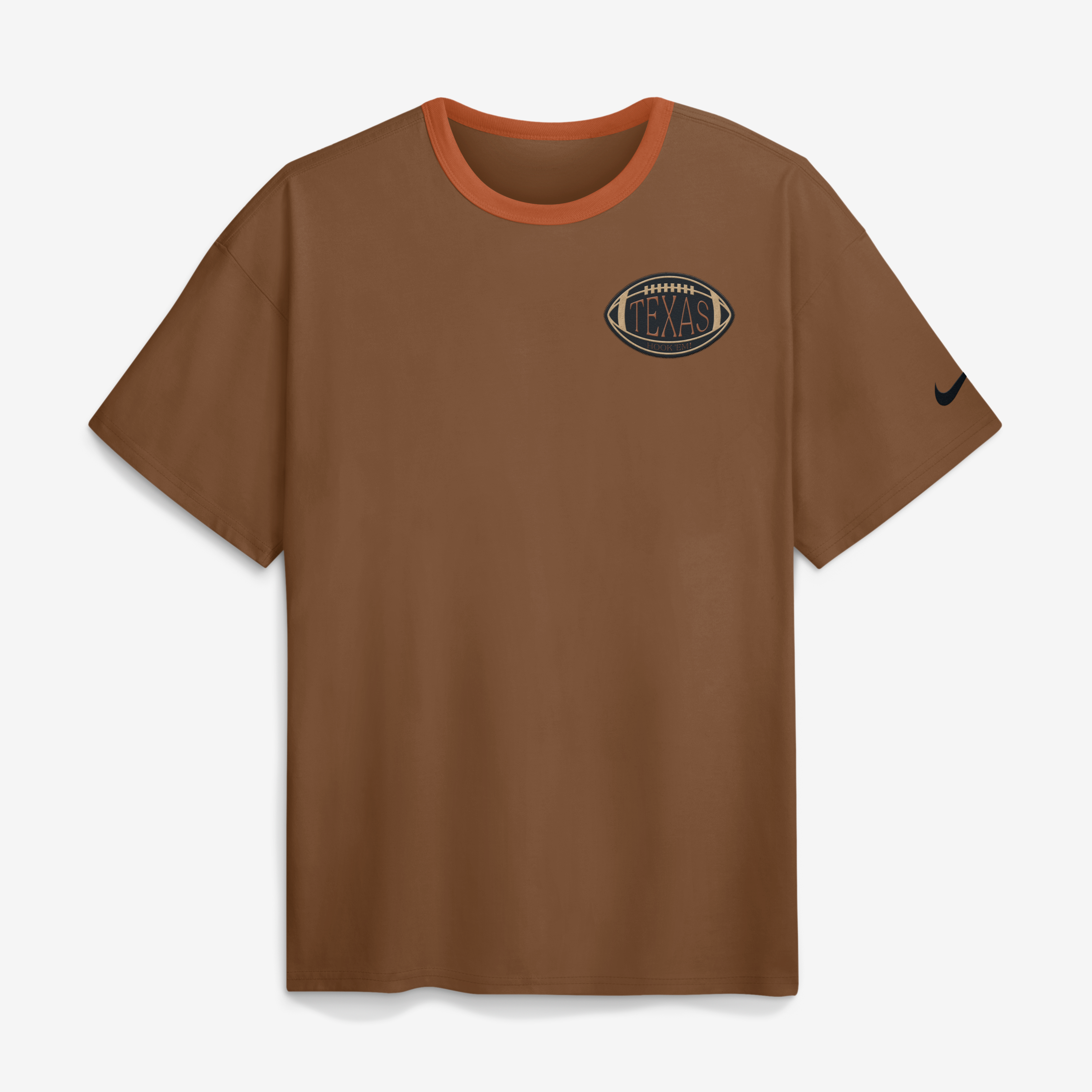 T-shirt Nike Max90 marron pour homme, motif Texas Longhorns Academic Patch