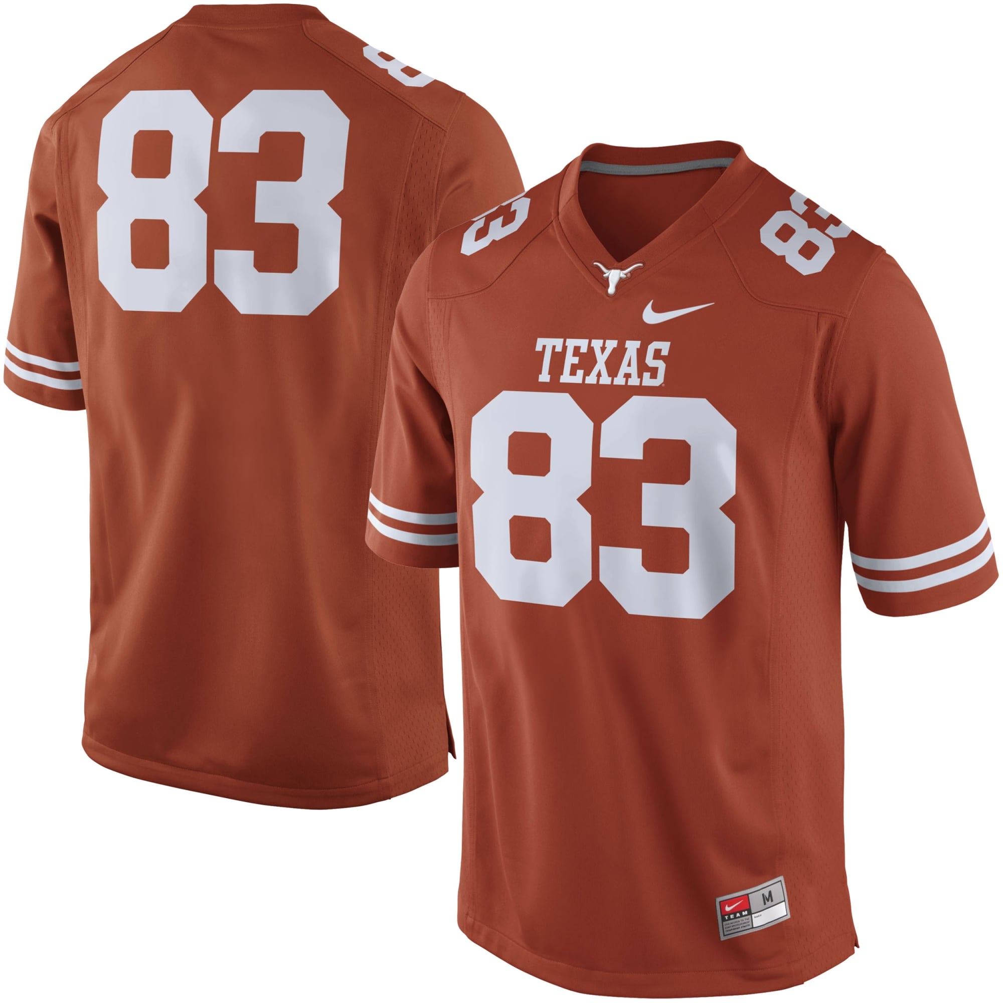 Men's Nike Burnt Orange No. 83 Texas Longhorns Practice Football