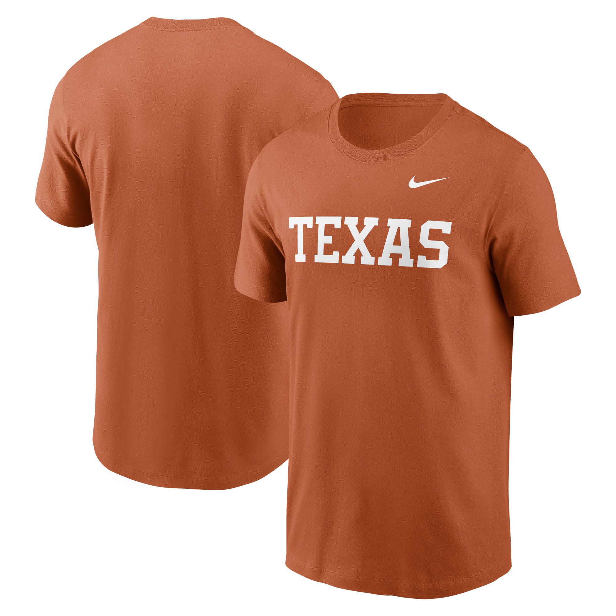 T-shirt Nike orange brûlé Texas Longhorns Primetime Wordmark pour homme