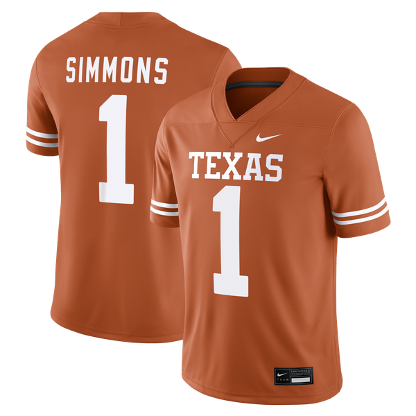 Men’s Nike Colin Simmons Texas Orange Texas Longhorns Game Football Jersey