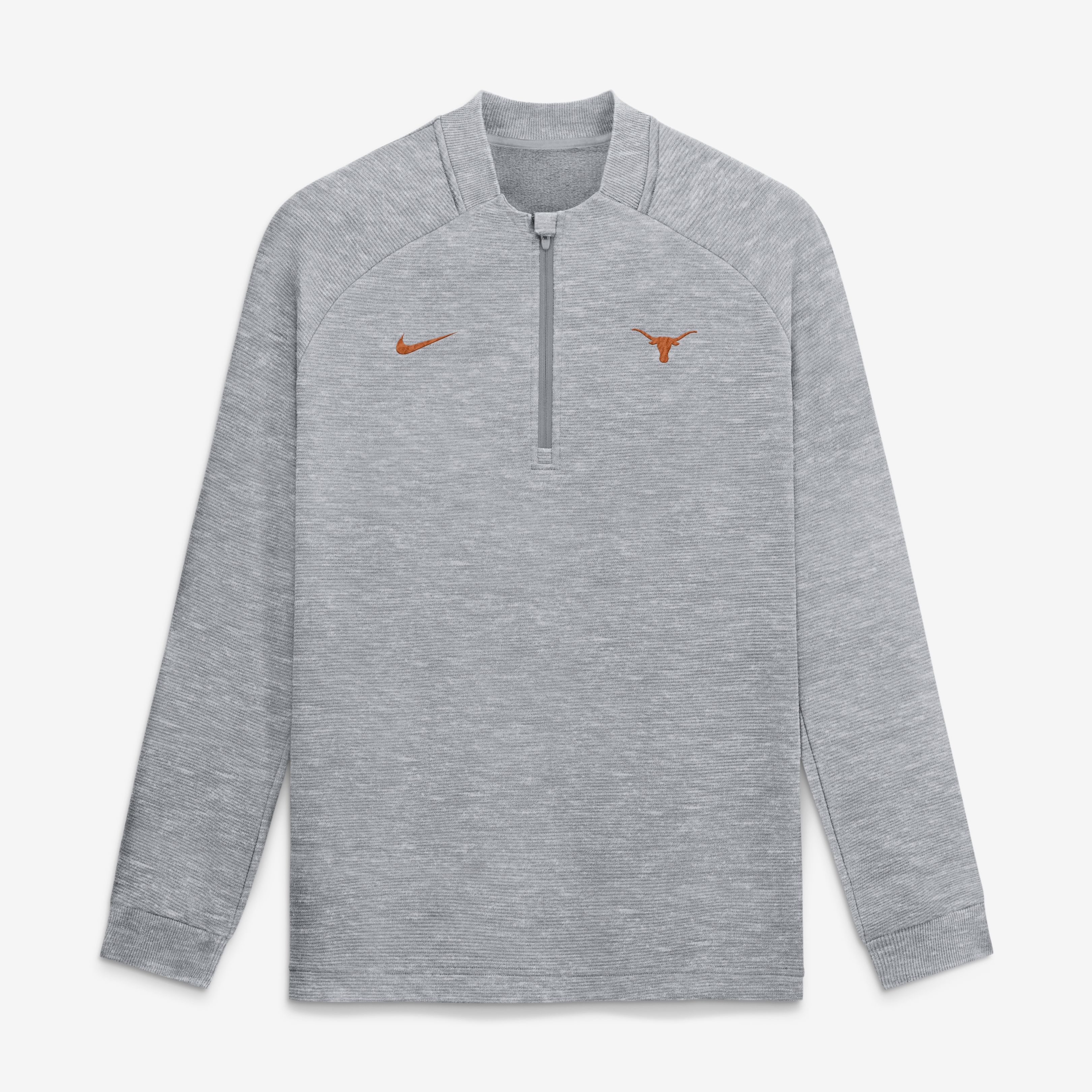 Men's Nike Gray Texas Longhorns Par Raglan Tri-Blend Therma-FIT Half-Zip Pullover