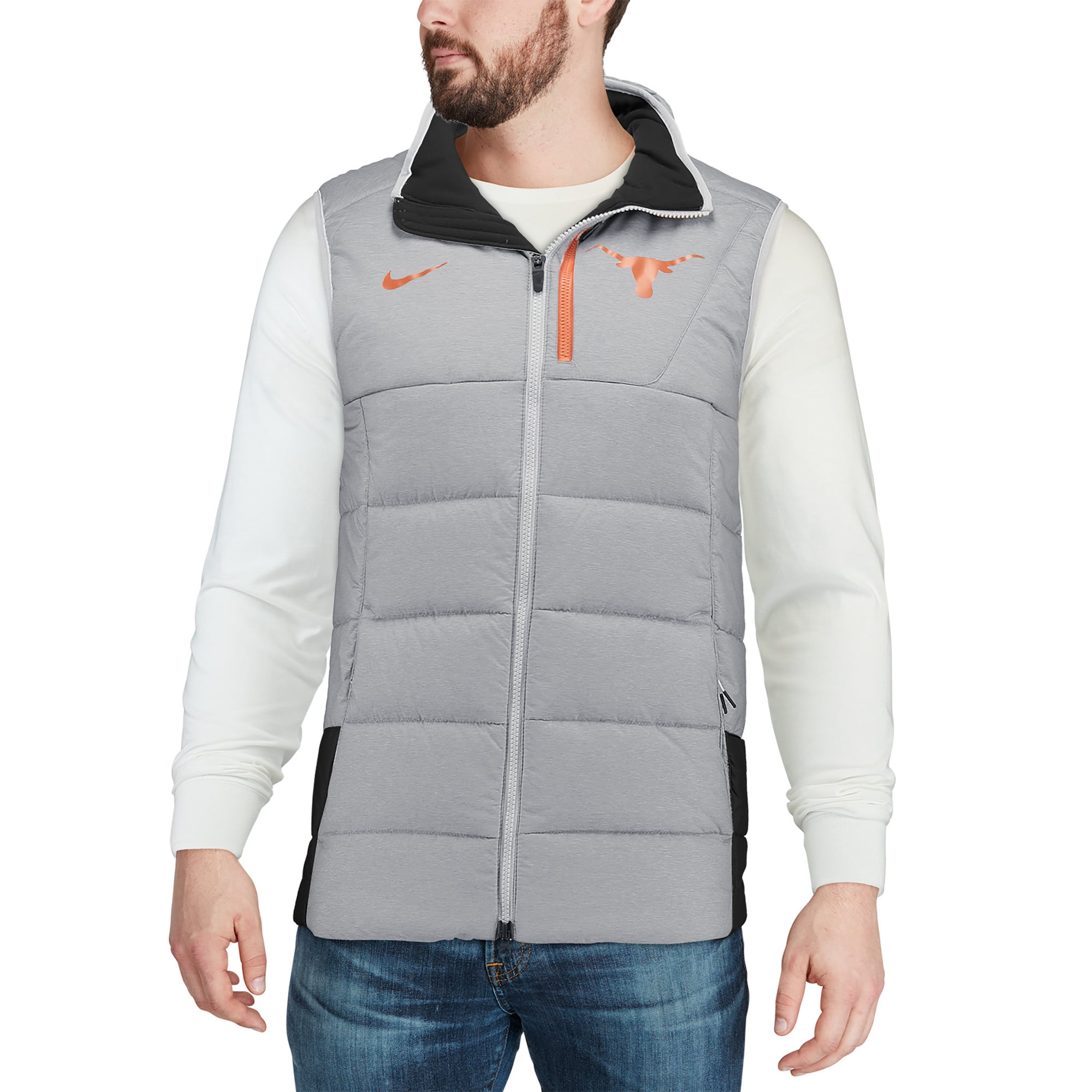 Men's Nike Gray Texas Longhorns Player Full-Zip Vest