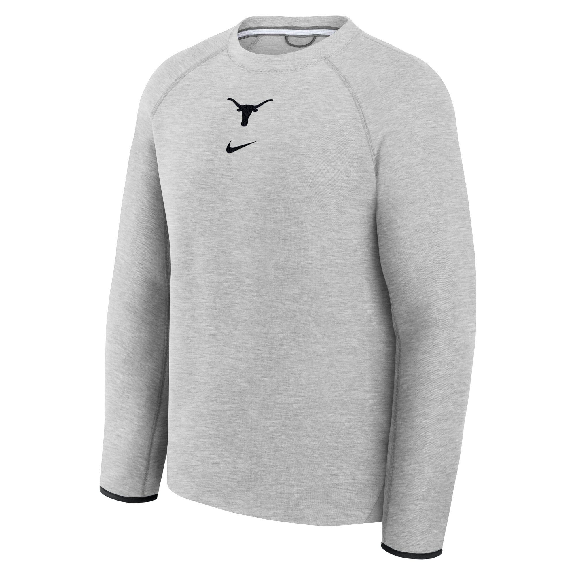 Sweat-shirt raglan Nike Tech Fleece gris pour homme, modèle Texas Longhorns