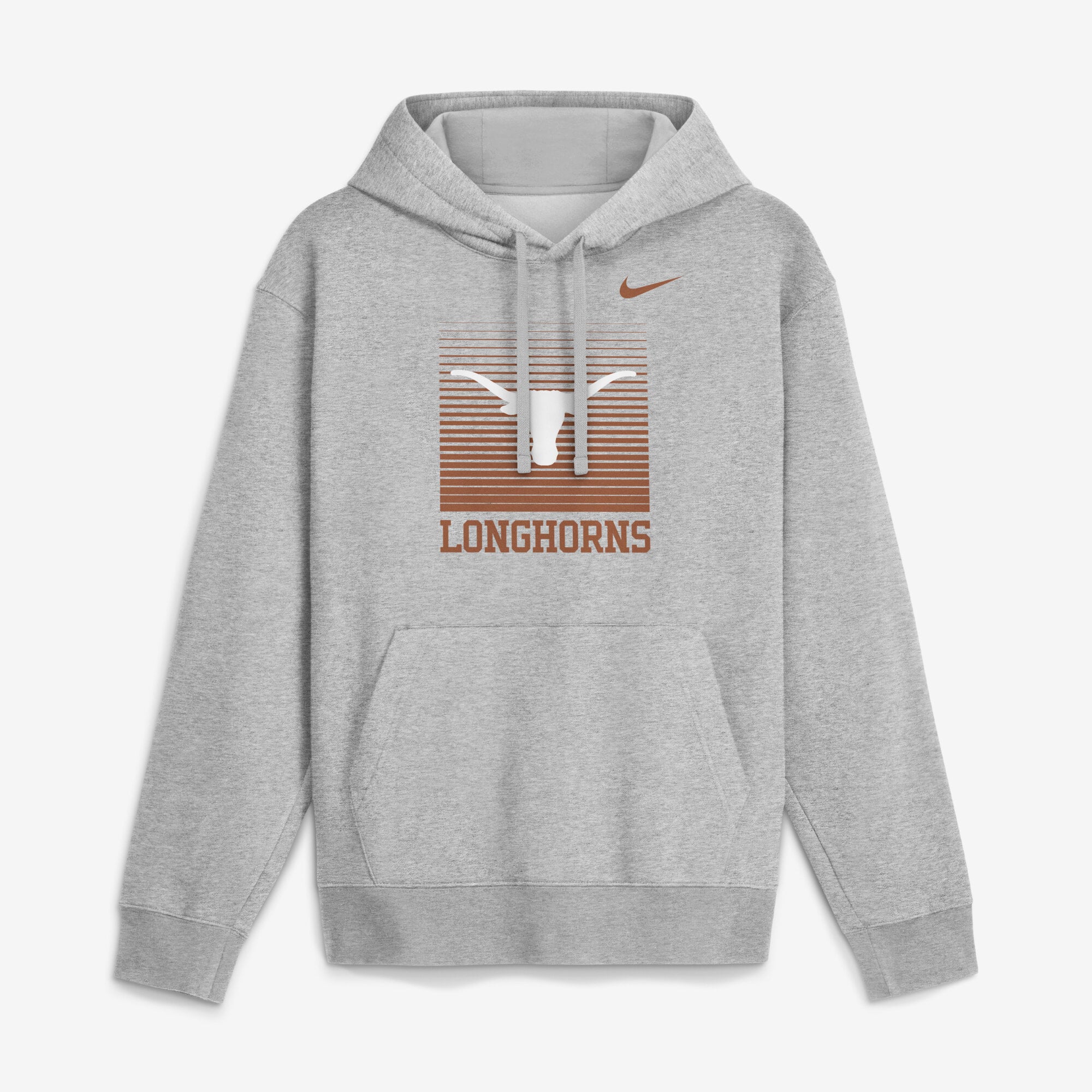 Sweat à capuche Nike Heather Gray Texas Longhorns Primetime Gradient Square Club pour homme
