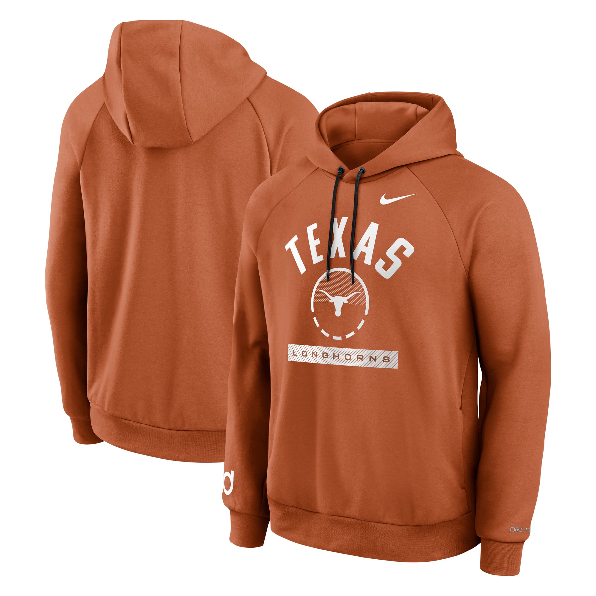 Men's Nike Kevin Durant Texas Orange Longhorns Courtside Practice Dri-FIT Raglan Fleece Hoodie