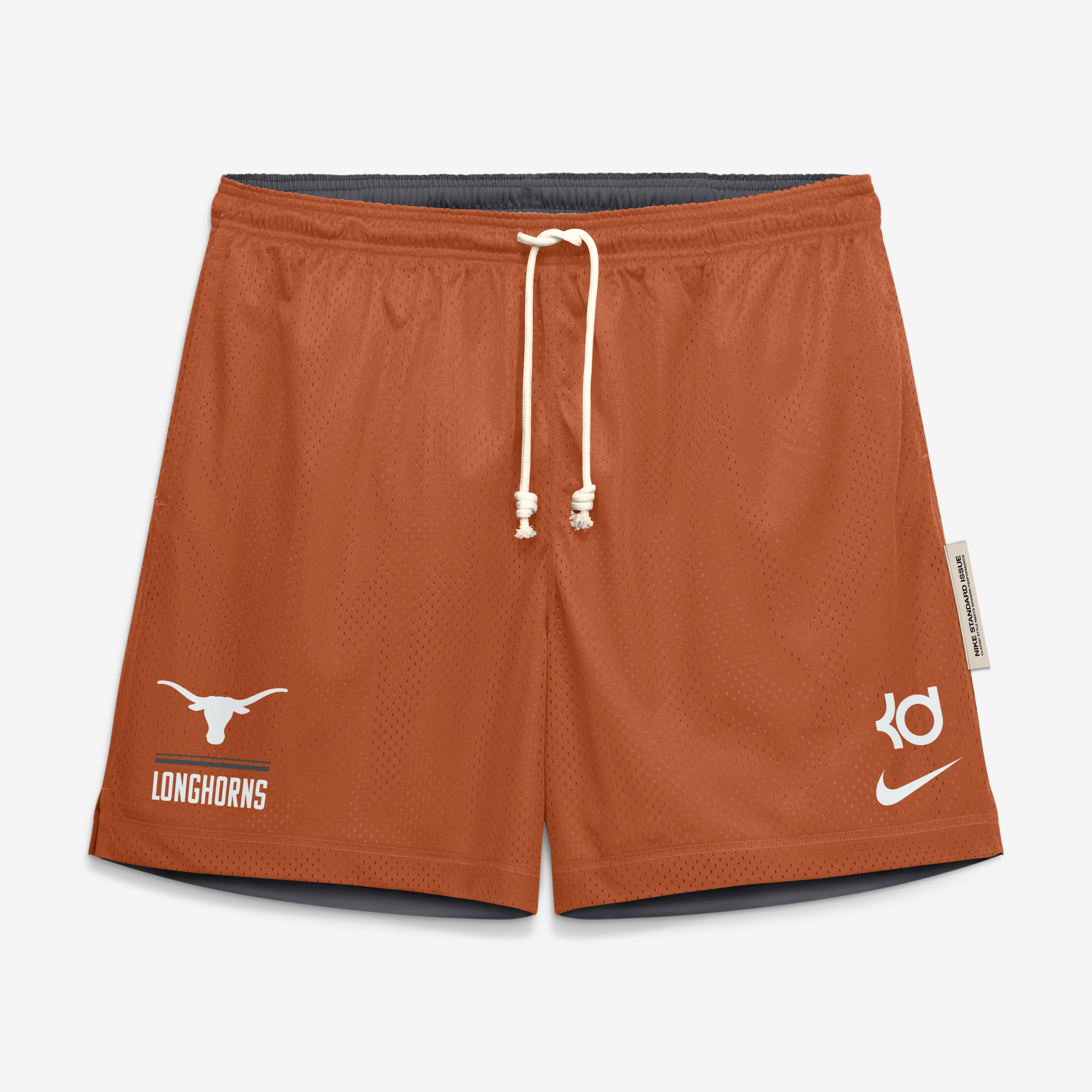 Men's Nike Kevin Durant Texas Orange/Gray Longhorns Courtside Reversible Dri-FIT Shorts