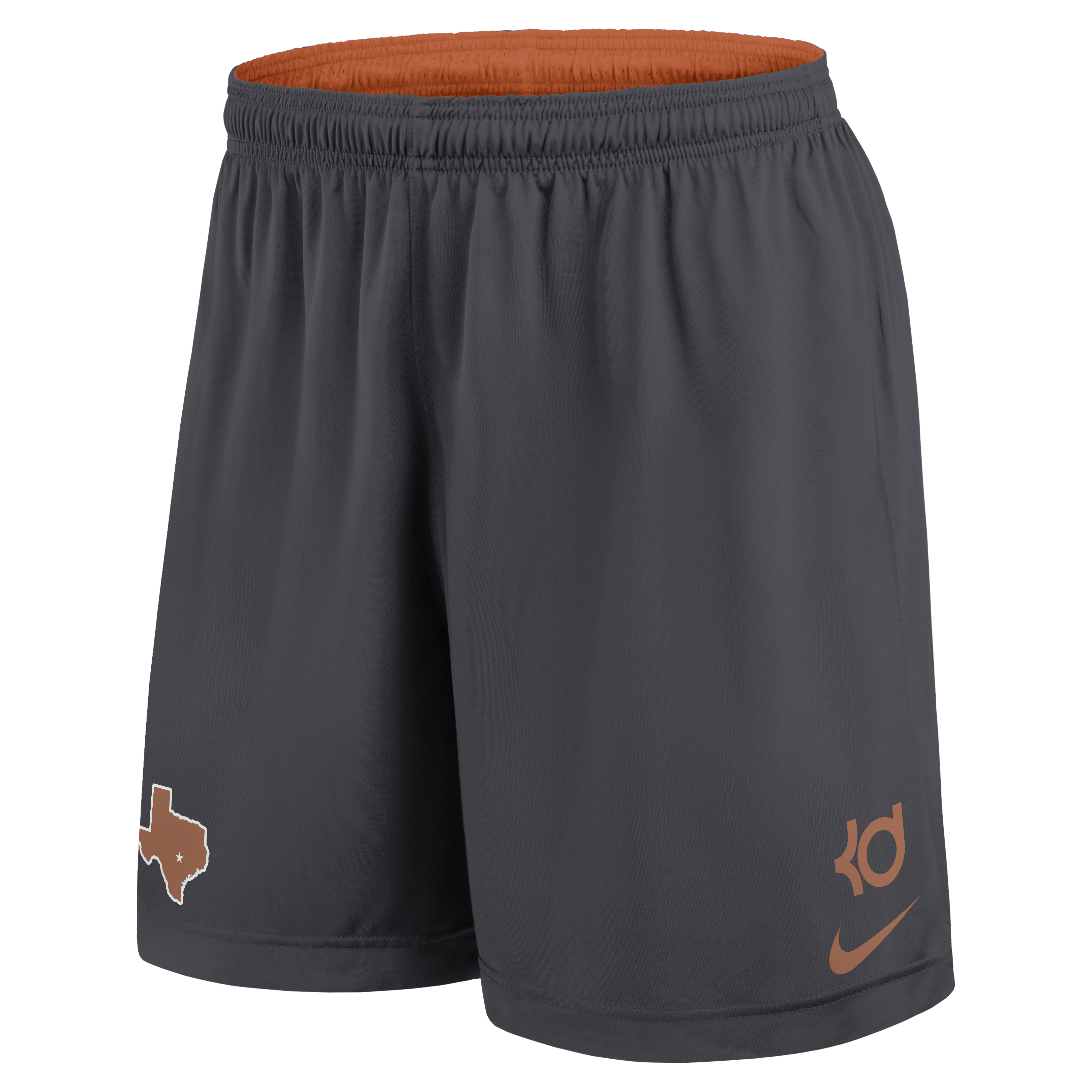 Men's Nike Kevin Durant Texas Orange/Gray Longhorns Courtside Reversible Dri-FIT Shorts