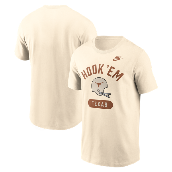 Men’s Nike Natural Texas Longhorns Legacy Arch Helmet T-Shirt