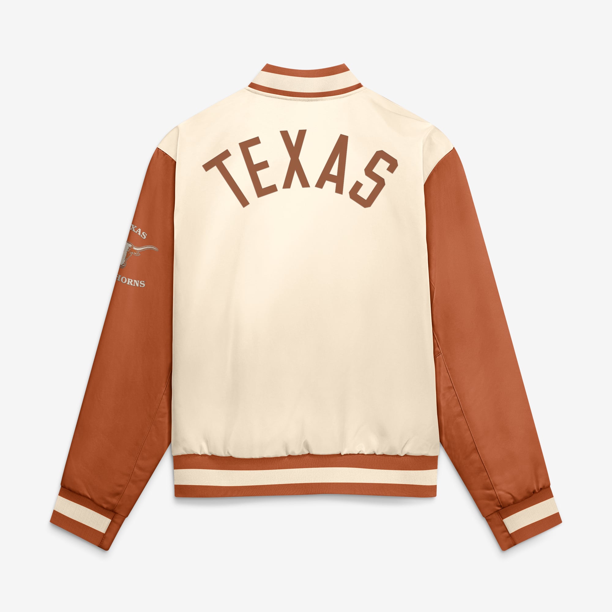 Men's Nike Natural/Texas Orange Texas Longhorns Legacy Full-Snap Bomber Jacket