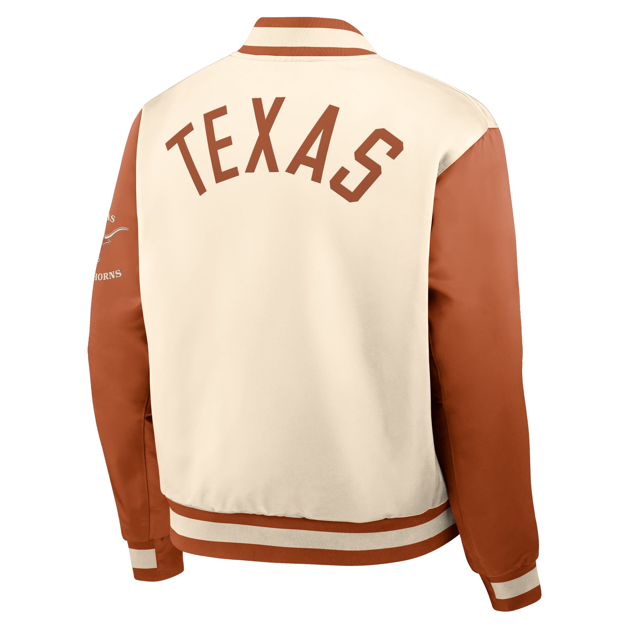Men's Nike Natural/Texas Orange Texas Longhorns Legacy Full-Snap Bomber Jacket