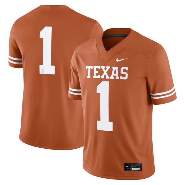 Men’s Nike #1 Texas Orange Texas Longhorns Game Jersey