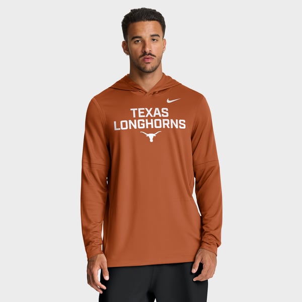 Men’s Nike Texas Orange Texas Longhorns 2025 Sideline Dri-FIT Long Sleeve Hoodie T-Shirt