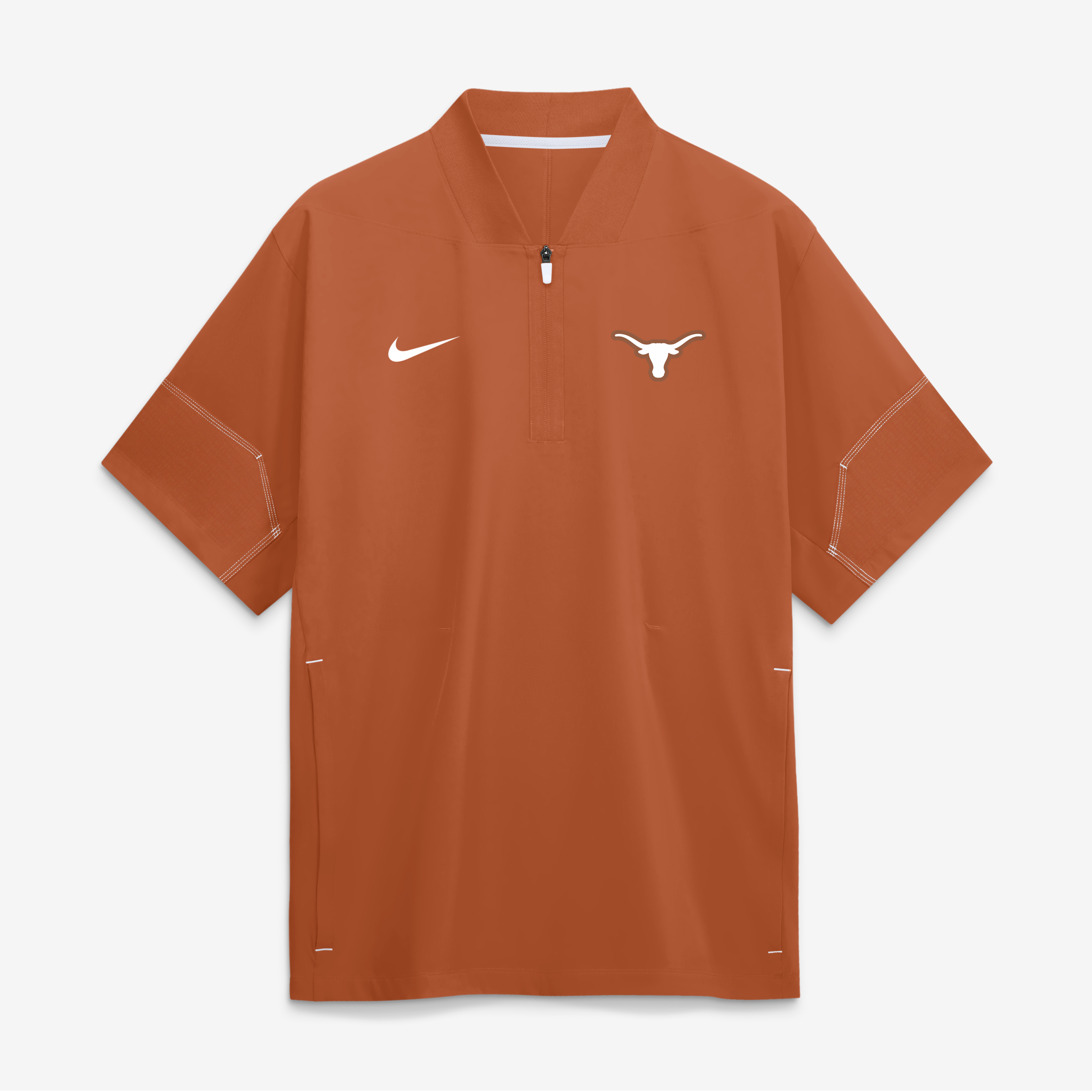 Men's Nike Texas Orange Longhorns 2026 Sideline Short Sleeve Quarter-Zip Coaches Jacket