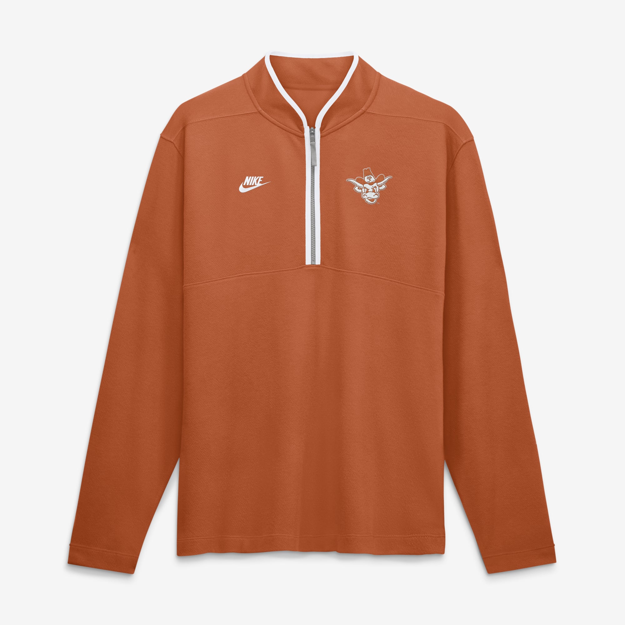 Pull-over Nike Texas Orange Longhorns Courtside Victory Dri-FIT à demi-zip pour homme