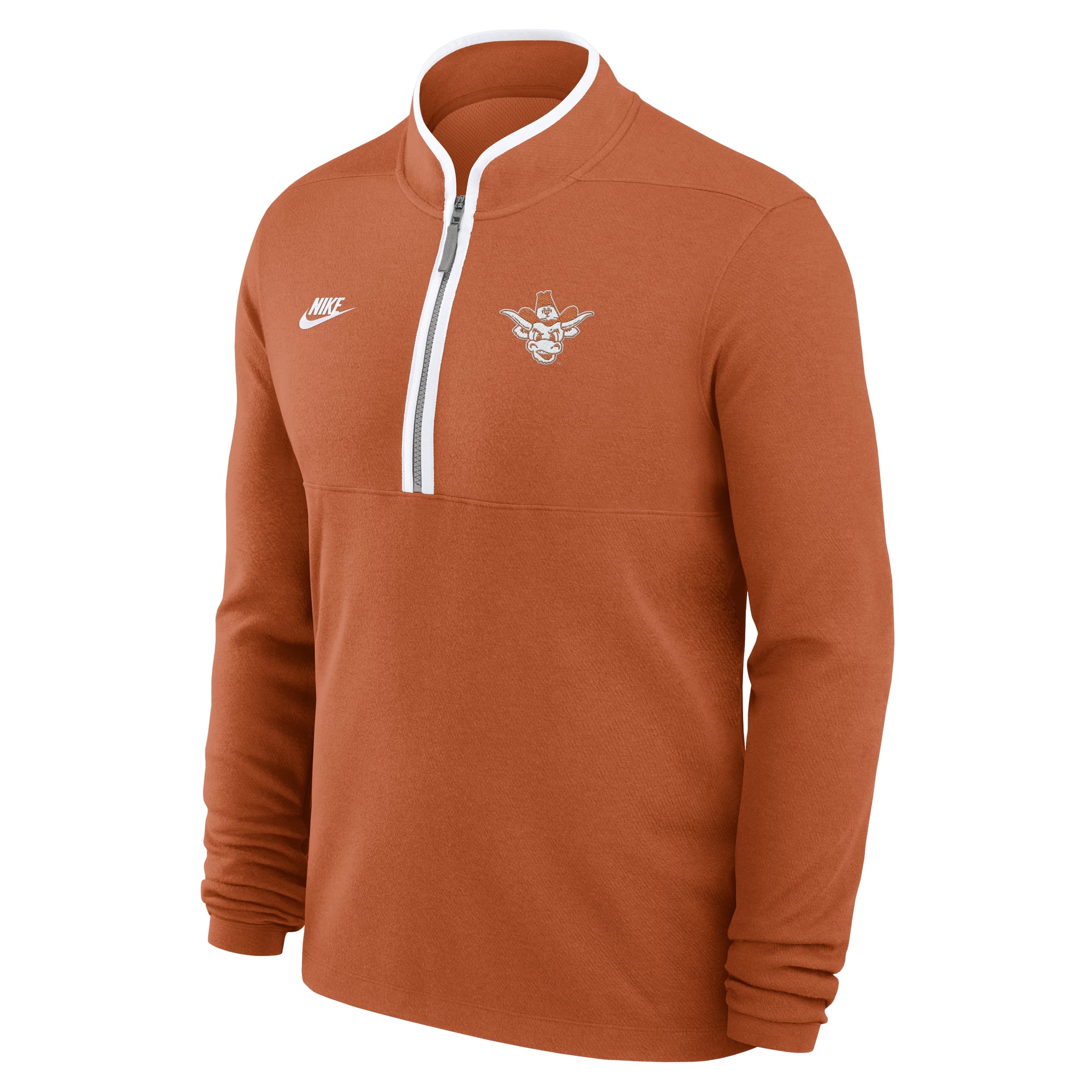 Pull-over Nike Texas Orange Longhorns Courtside Victory Dri-FIT à demi-zip pour homme