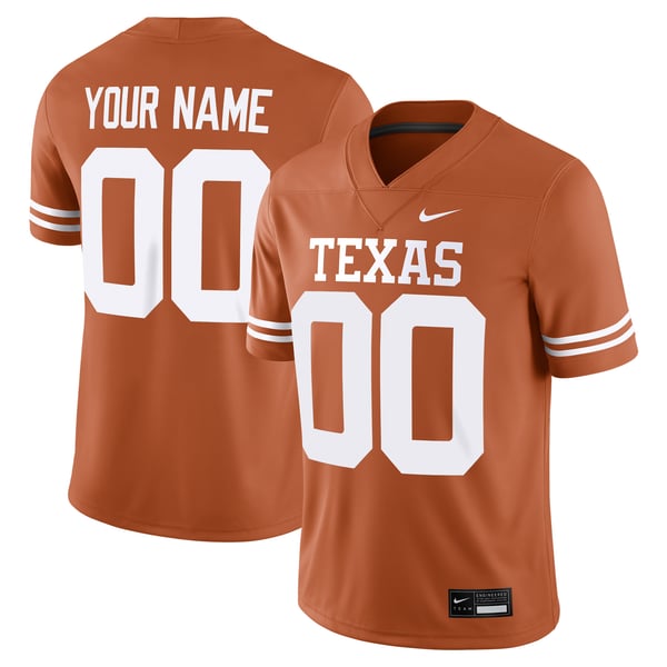 Men’s Nike Texas Orange Texas Longhorns Custom Football Game Jersey