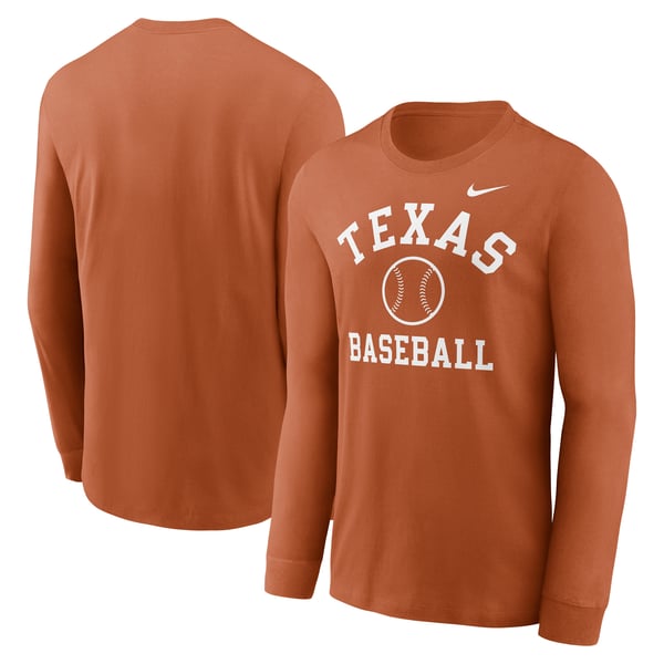Men’s Nike Texas Orange Texas Longhorns Essential Baseball Arch Long Sleeve T-Shirt