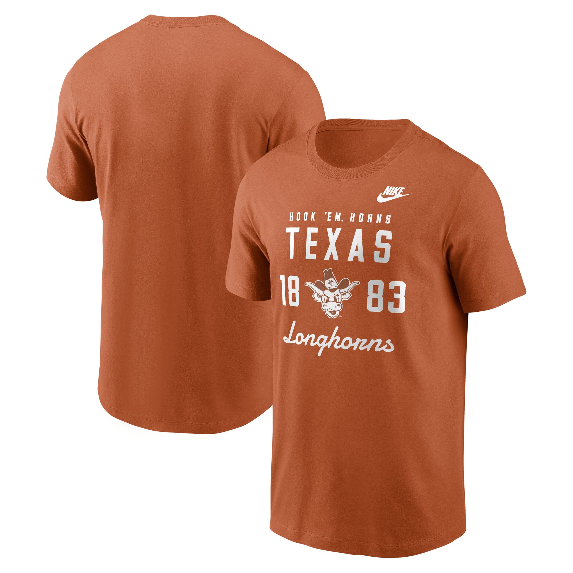 Men's Nike White Texas Longhorns Legacy Stacked Established T-Shirt