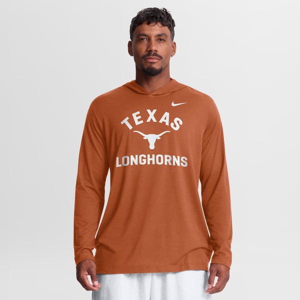 Men’s Nike Texas Orange Texas Longhorns Primetime Arch Tri-Blend Dri-FIT Long Sleeve Hooded T-Shirt