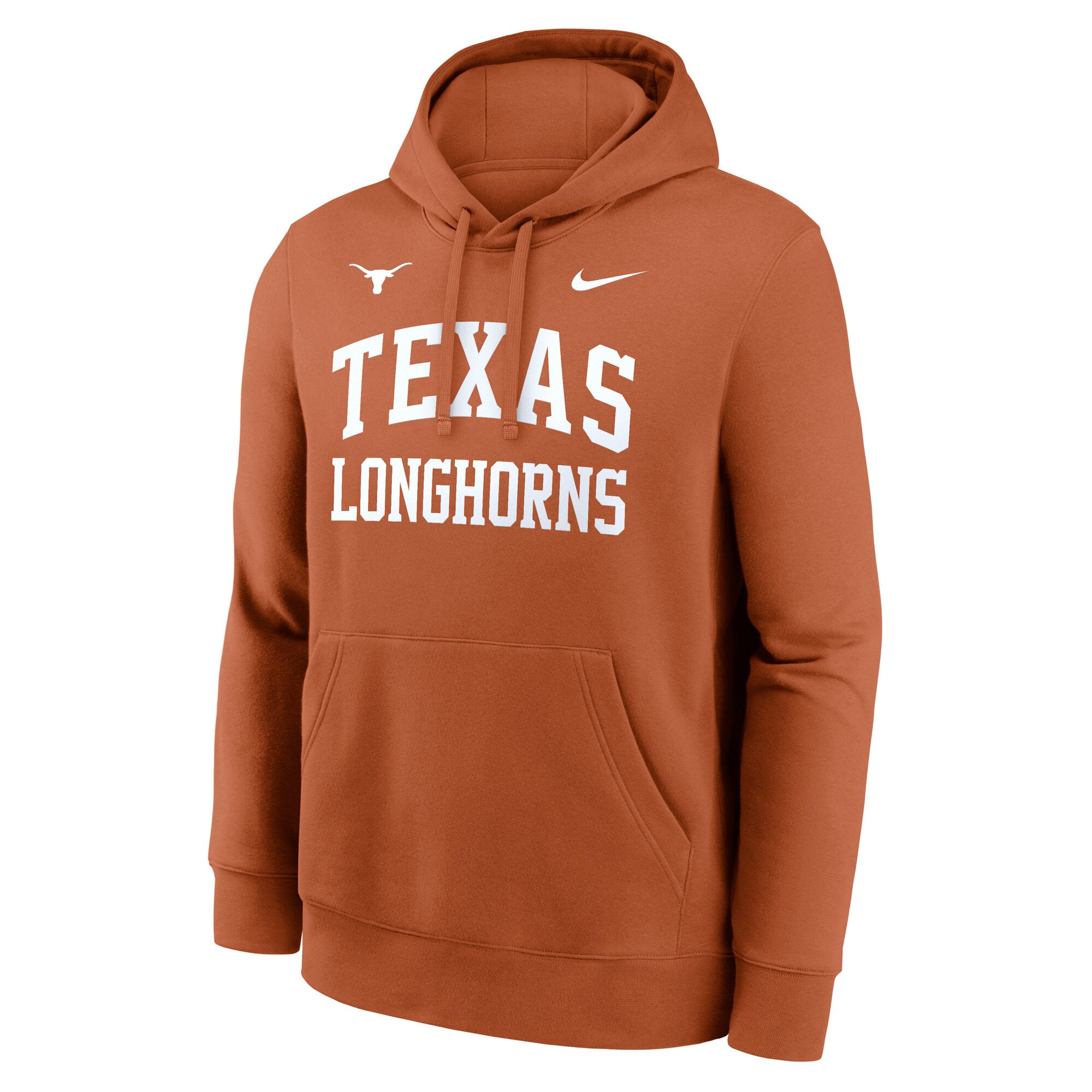 Men's Nike Texas Orange Longhorns Primetime Arched Club Fleece Pullover Hoodie